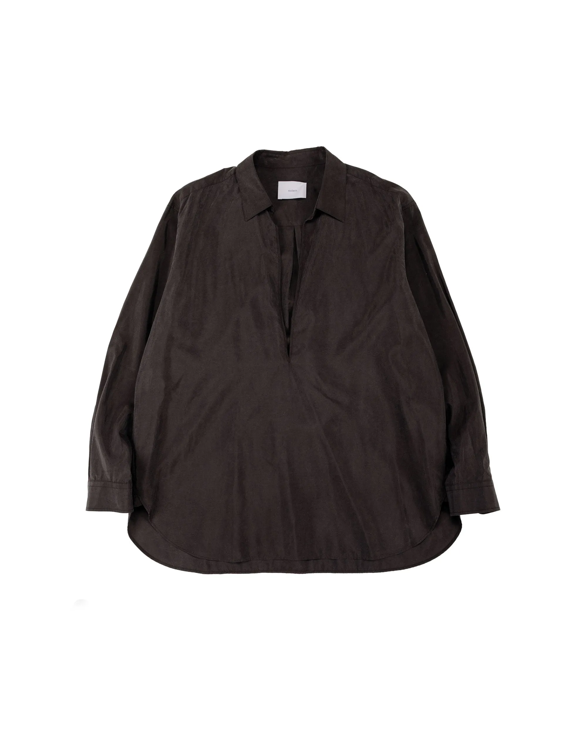 ssstein Silk Nylon Skipper Shirt Charcoal Brown sold by Lost & Found