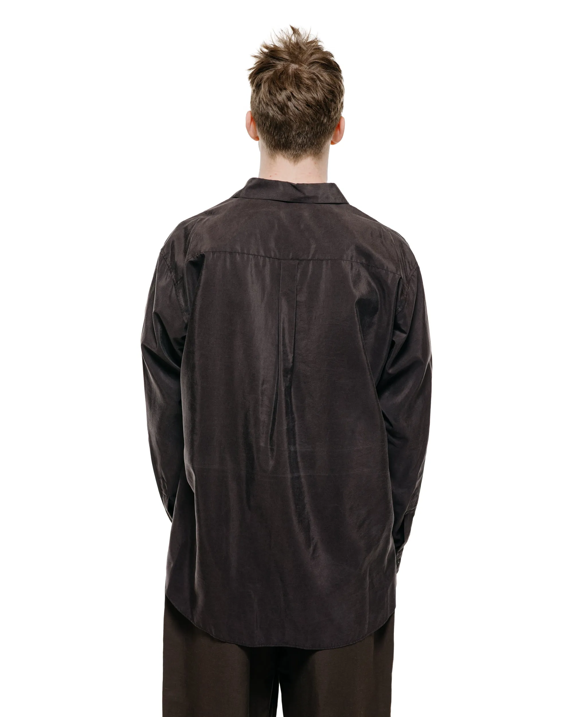 ssstein Silk Nylon Skipper Shirt Charcoal Brown sold by Lost & Found product image thumbnail 3