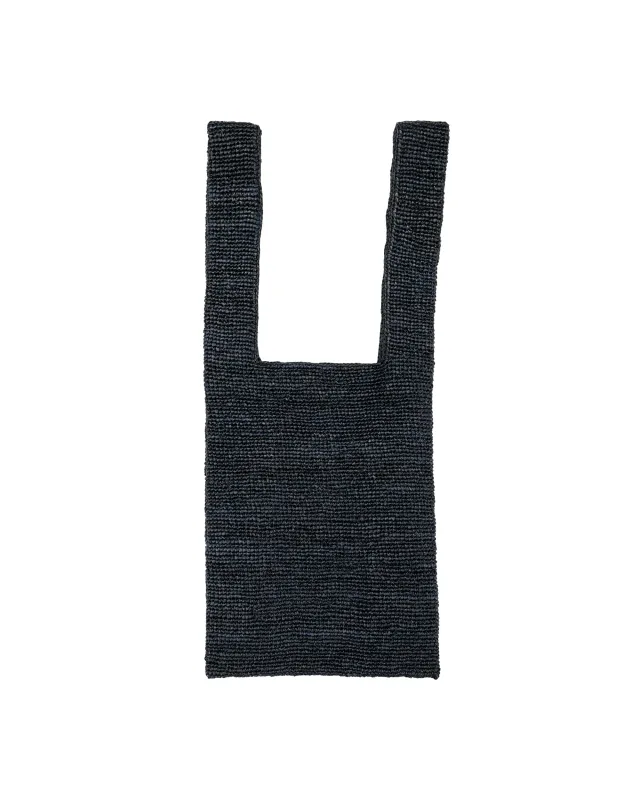 Seya. Medium Raffia Bag Black made by seya