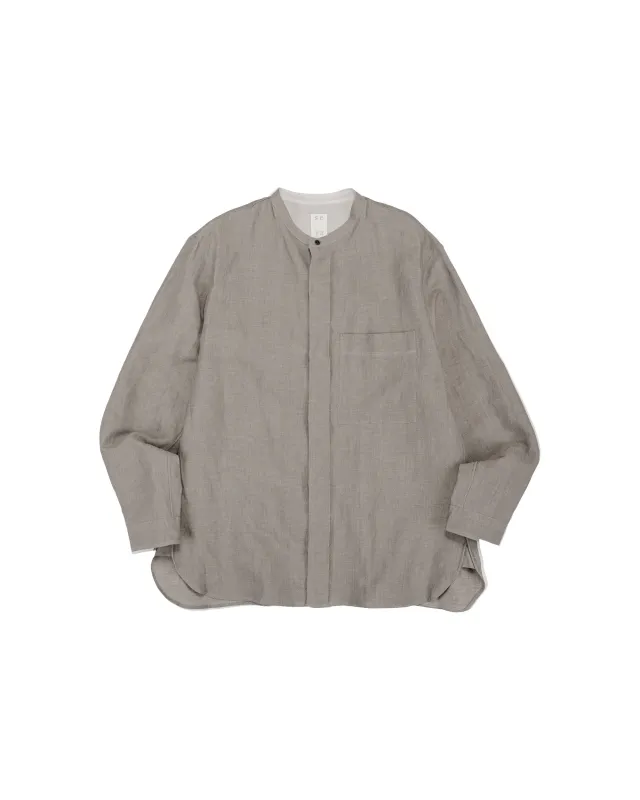 Seya. Riverman Overshirt/Kersey Chambray Linen Clay made by Lost & Found