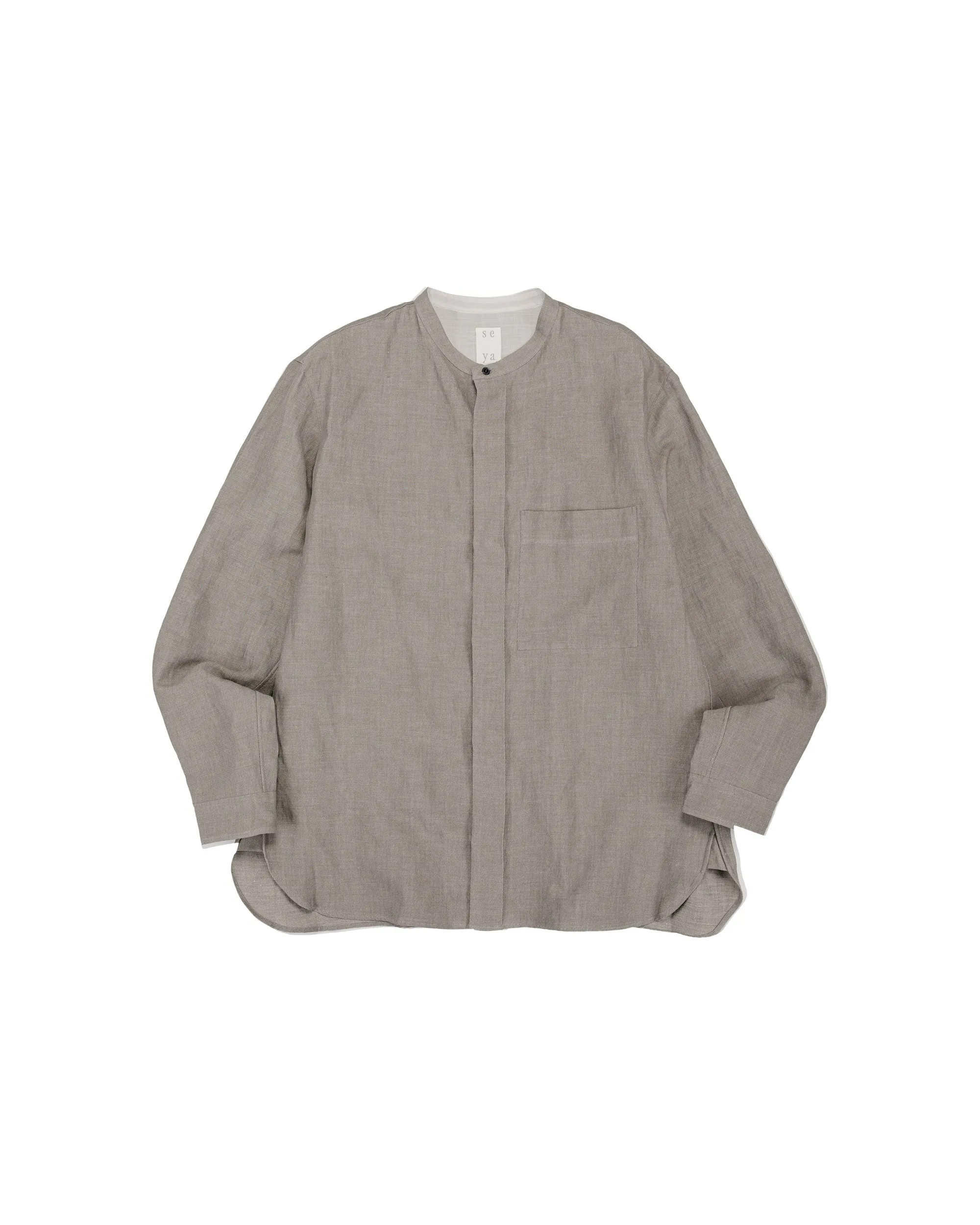 Seya. Riverman Overshirt/Kersey Chambray Linen Clay sold by Lost & Found