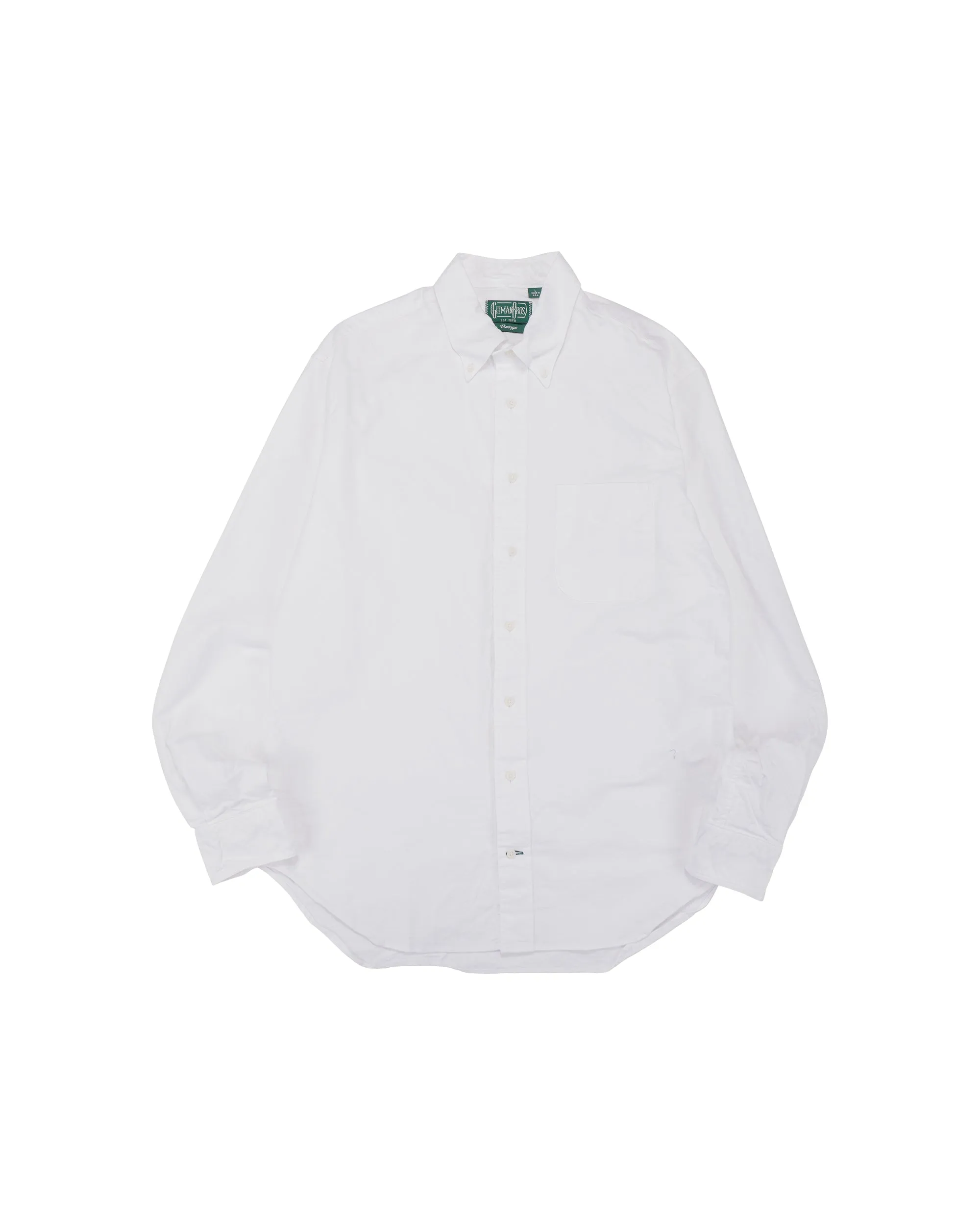 Gitman Vintage Bros. USA Woven 4.5oz White Poplin Shirt sold by Lost & Found