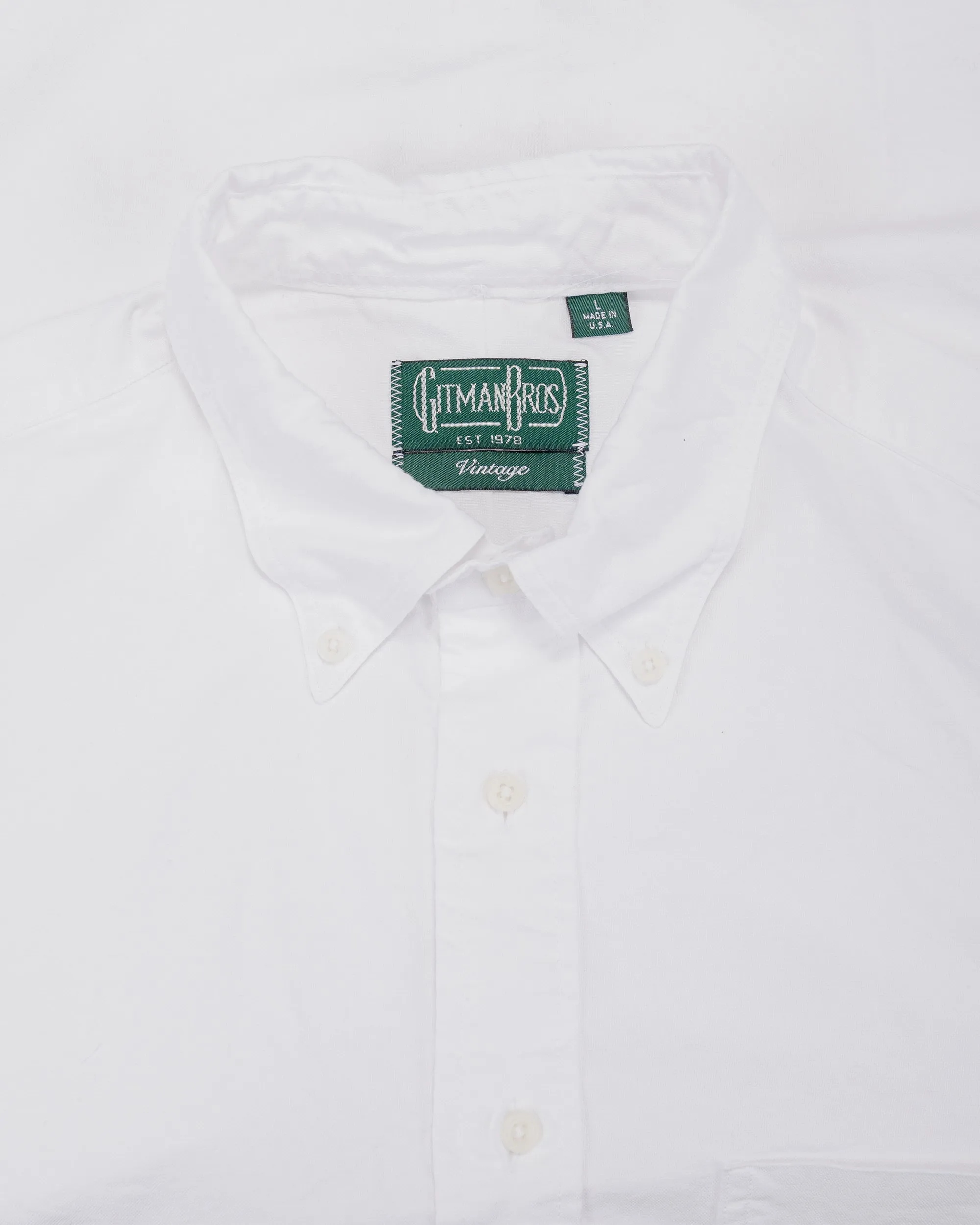 Gitman Vintage Bros. USA Woven 4.5oz White Poplin Shirt sold by Lost & Found product image thumbnail 4