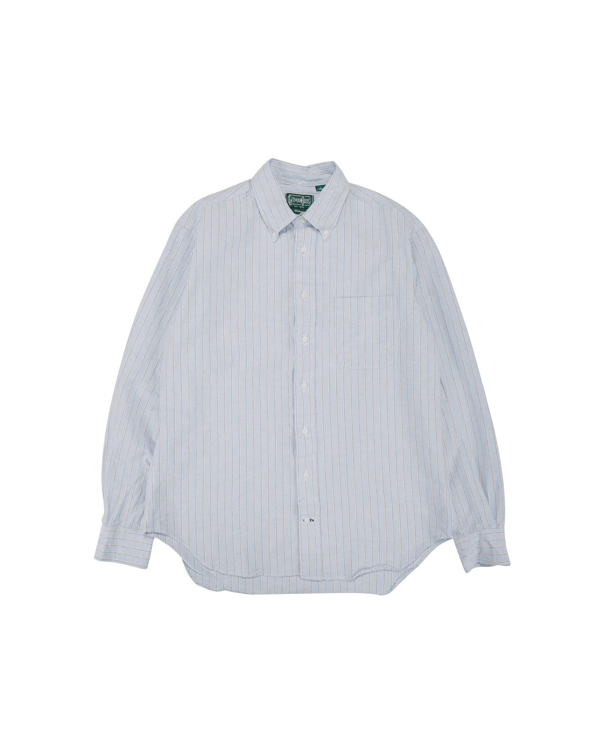 Gitman Vintage Bros. Blue Japanese Striped Oxford sold by Lost & Found