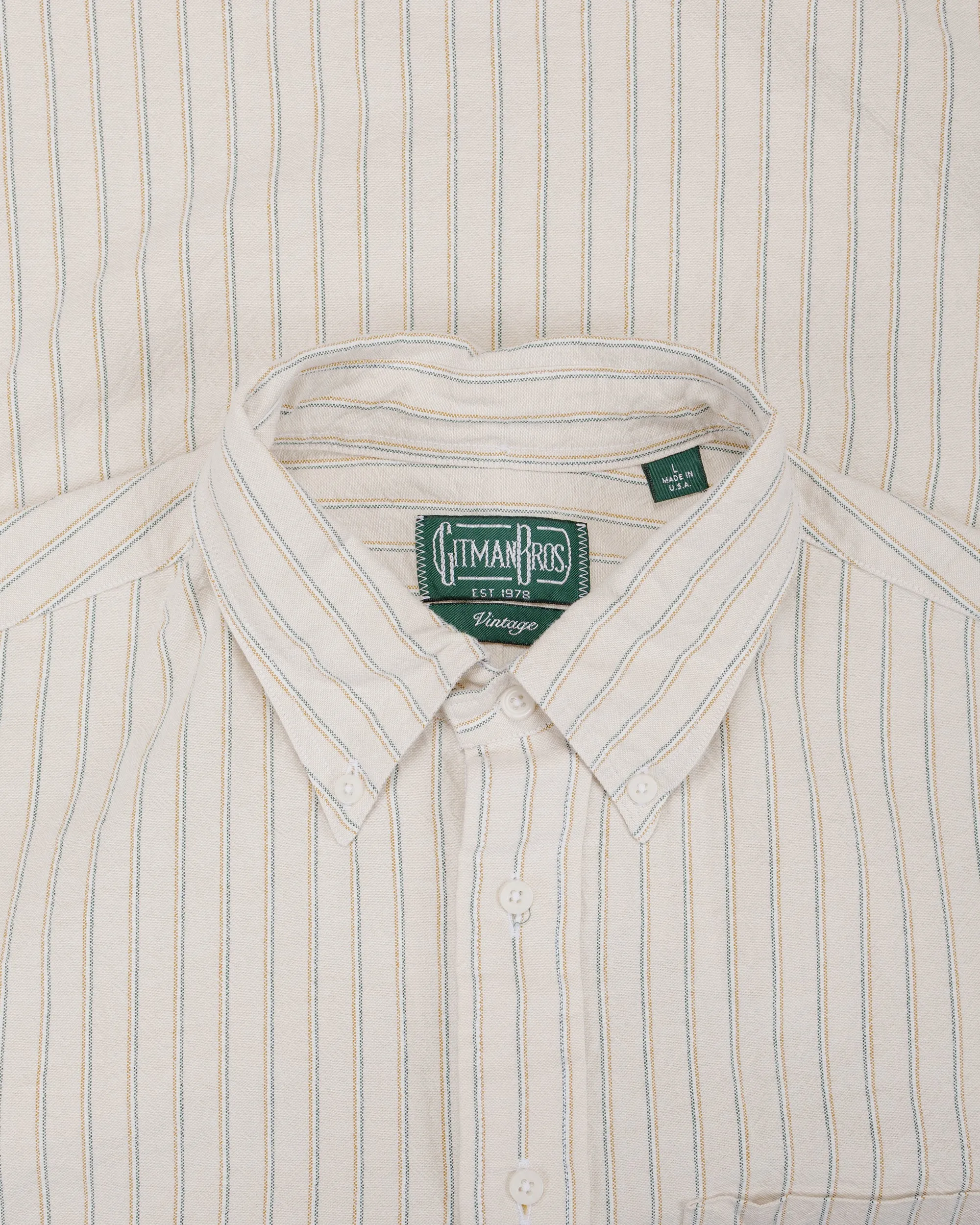 Gitman Vintage Bros. Tan Japanese Striped Oxford sold by Lost & Found product image thumbnail 4