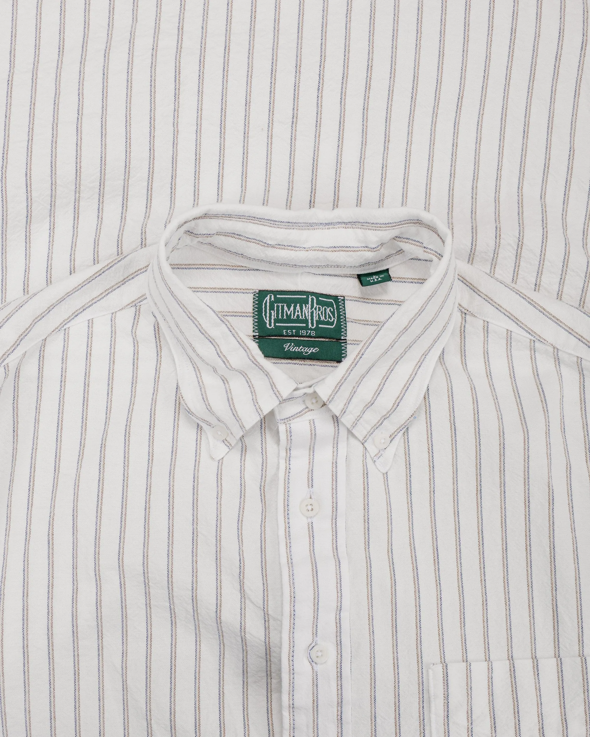 Gitman Vintage Bros. White Japanese Striped Oxford sold by Lost & Found product image thumbnail 4