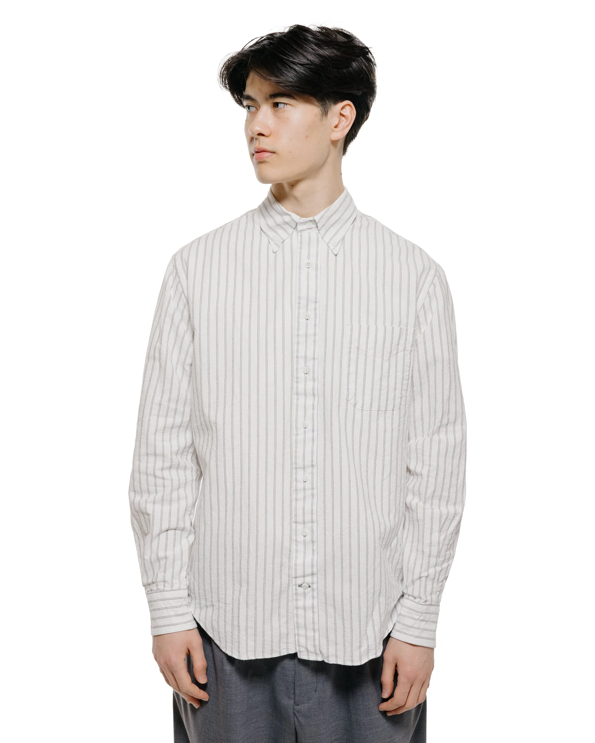 Gitman Vintage Bros. White Japanese Striped Oxford sold by Lost & Found product image thumbnail 2
