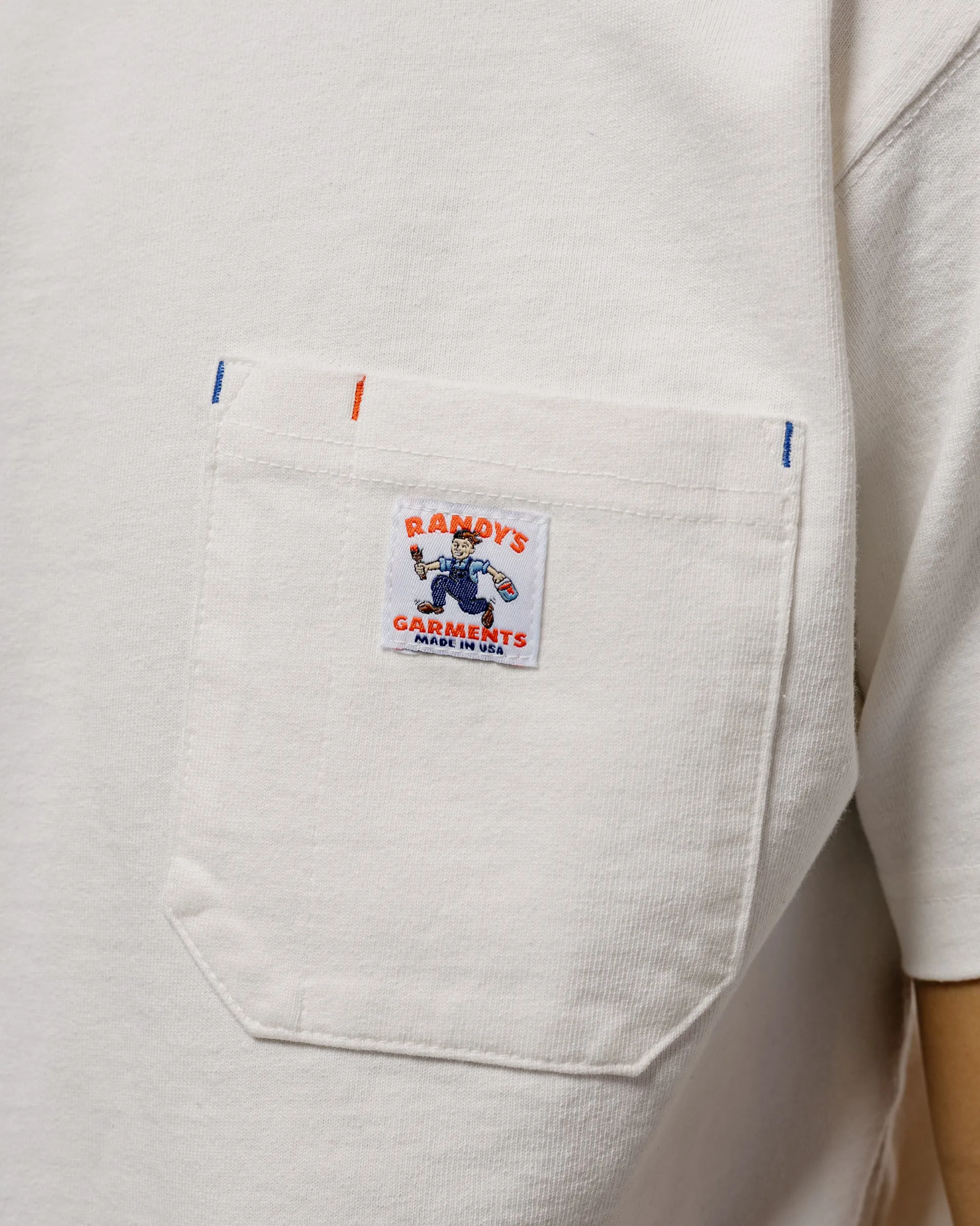 Randy's Garments Heavyweight Hammer Pocket Tee White sold by Lost & Found product image thumbnail 3