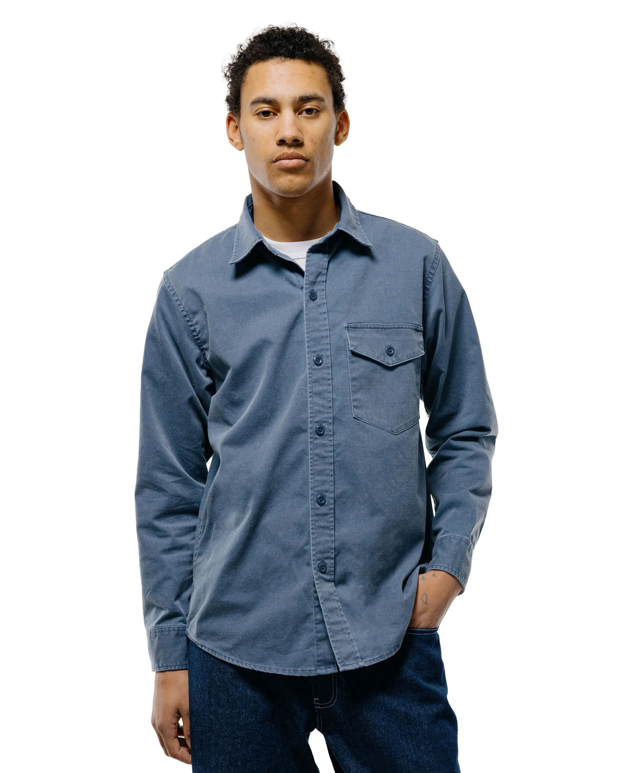 Randy's Garments 1-Pocket Work Shirt Blue 7oz Stone Washed Cotton Cadet Cloth sold by Lost & Found product image thumbnail 2