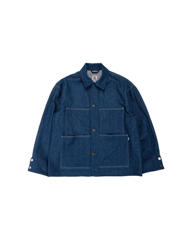 Randy's Garments Chore Coat Scoured Indigo 12oz Cotton Denim made by Lost & Found