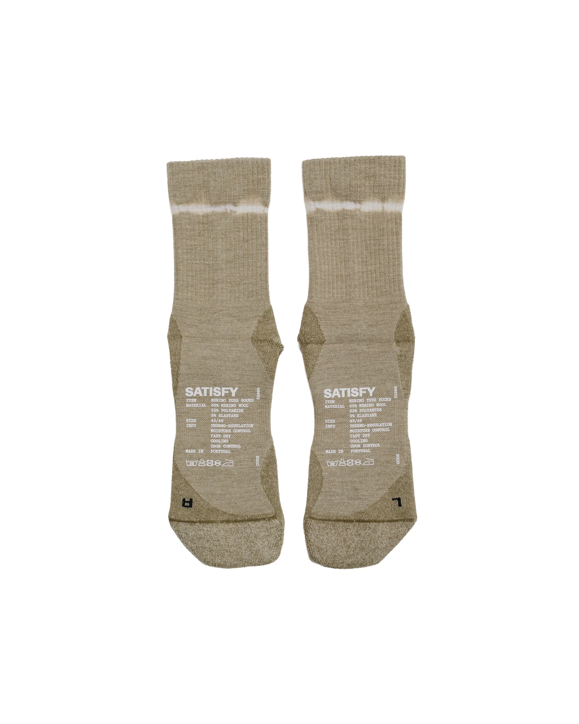 SATISFY Merino Nylon Tube Socks Tie Dye Covert Green sold by Lost & Found