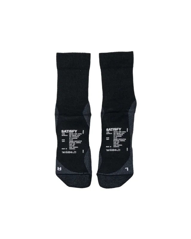 SATISFY Merino Nylon Tube Socks Black made by Satisfy Running