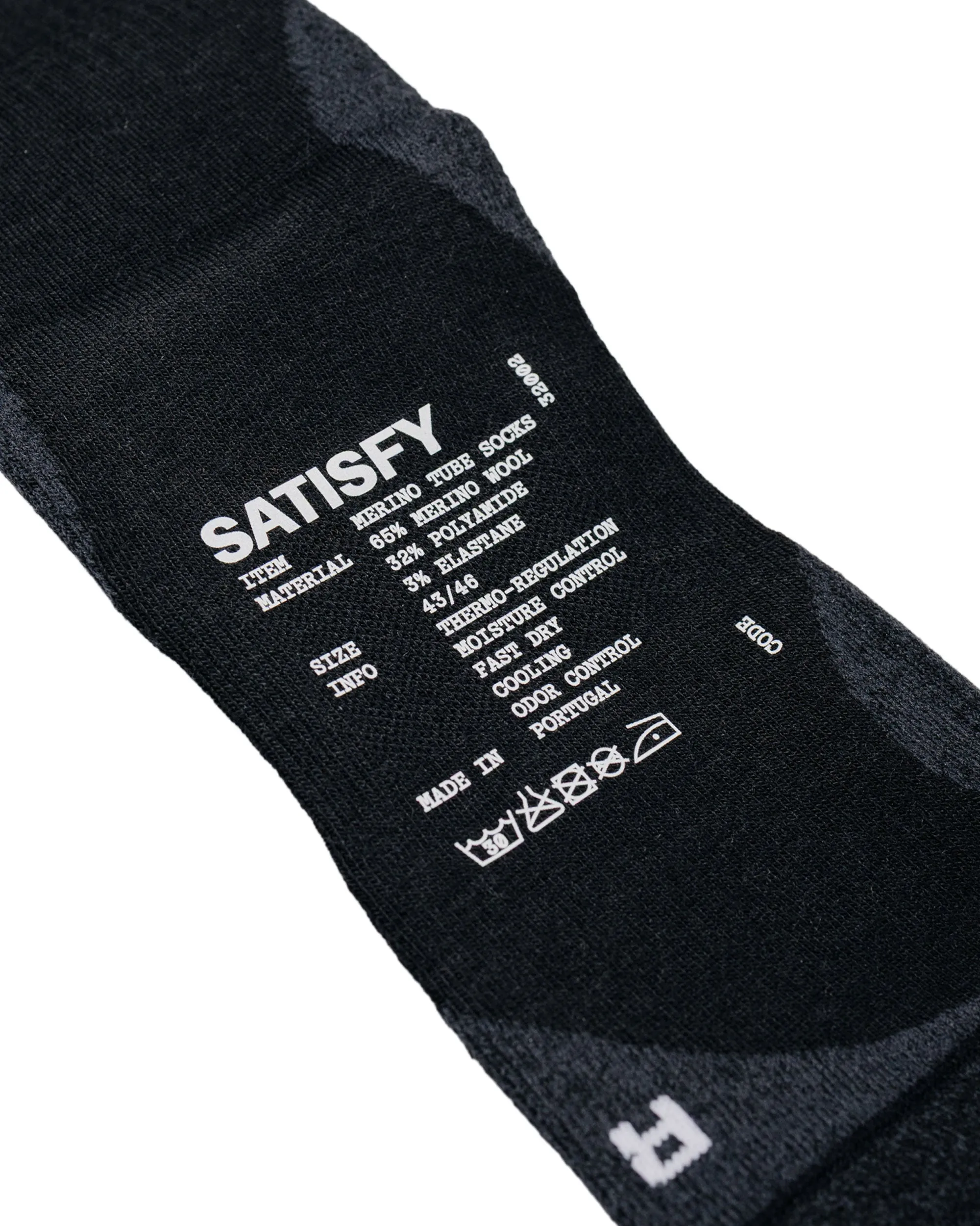 SATISFY Merino Nylon Tube Socks Black sold by Lost & Found product image thumbnail 3