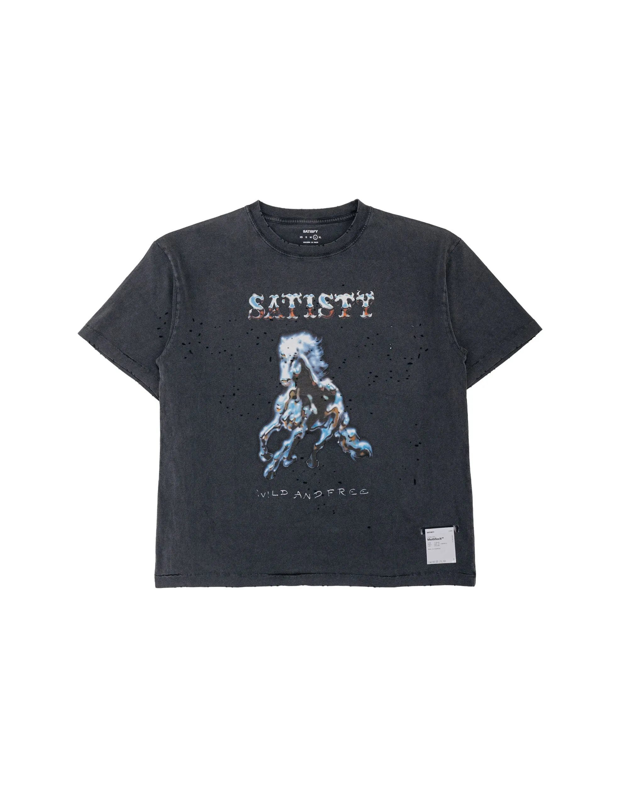 SATISFY MothTech T-Shirt Aged Black sold by Lost & Found