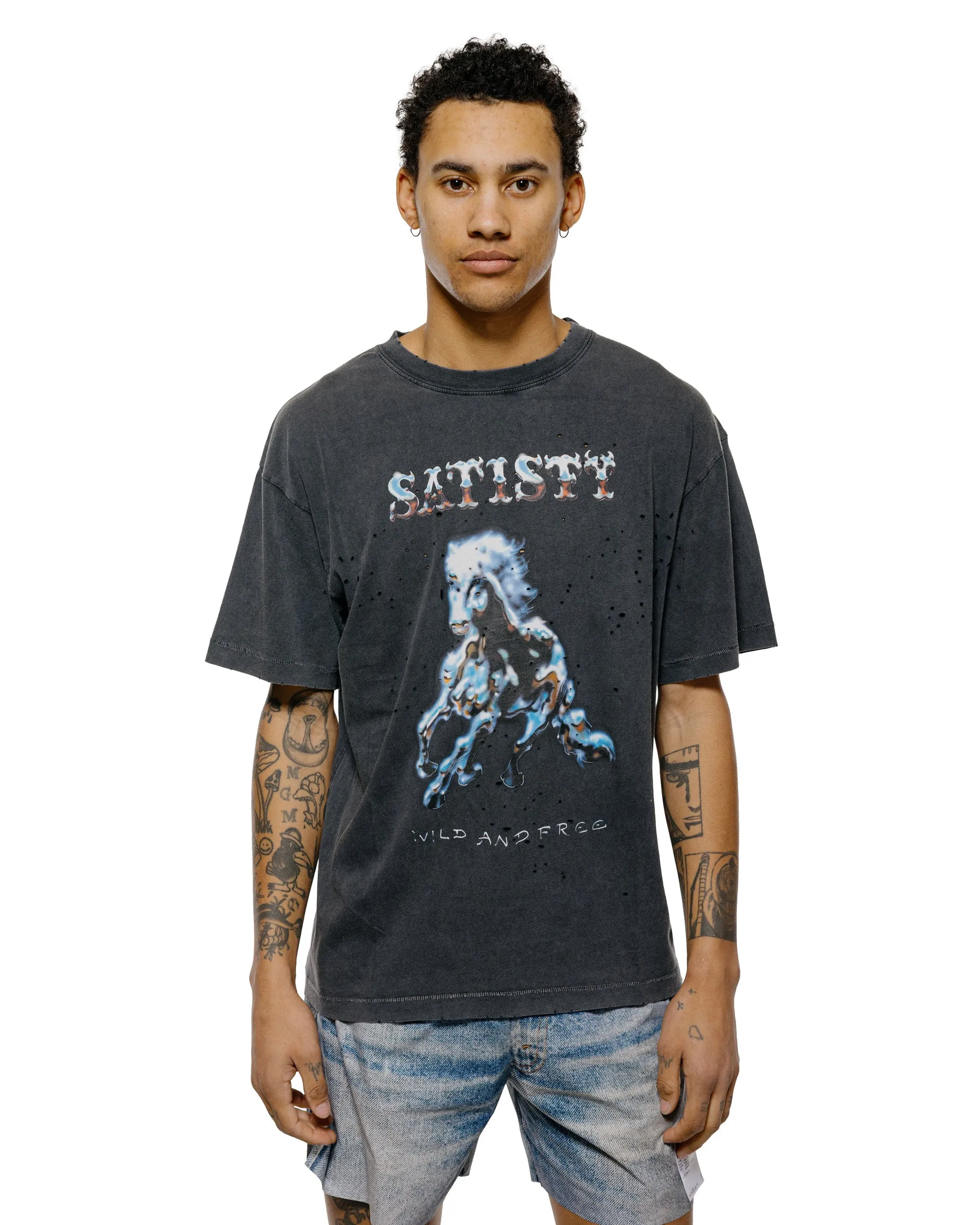 SATISFY MothTech T-Shirt Aged Black sold by Lost & Found product image thumbnail 2
