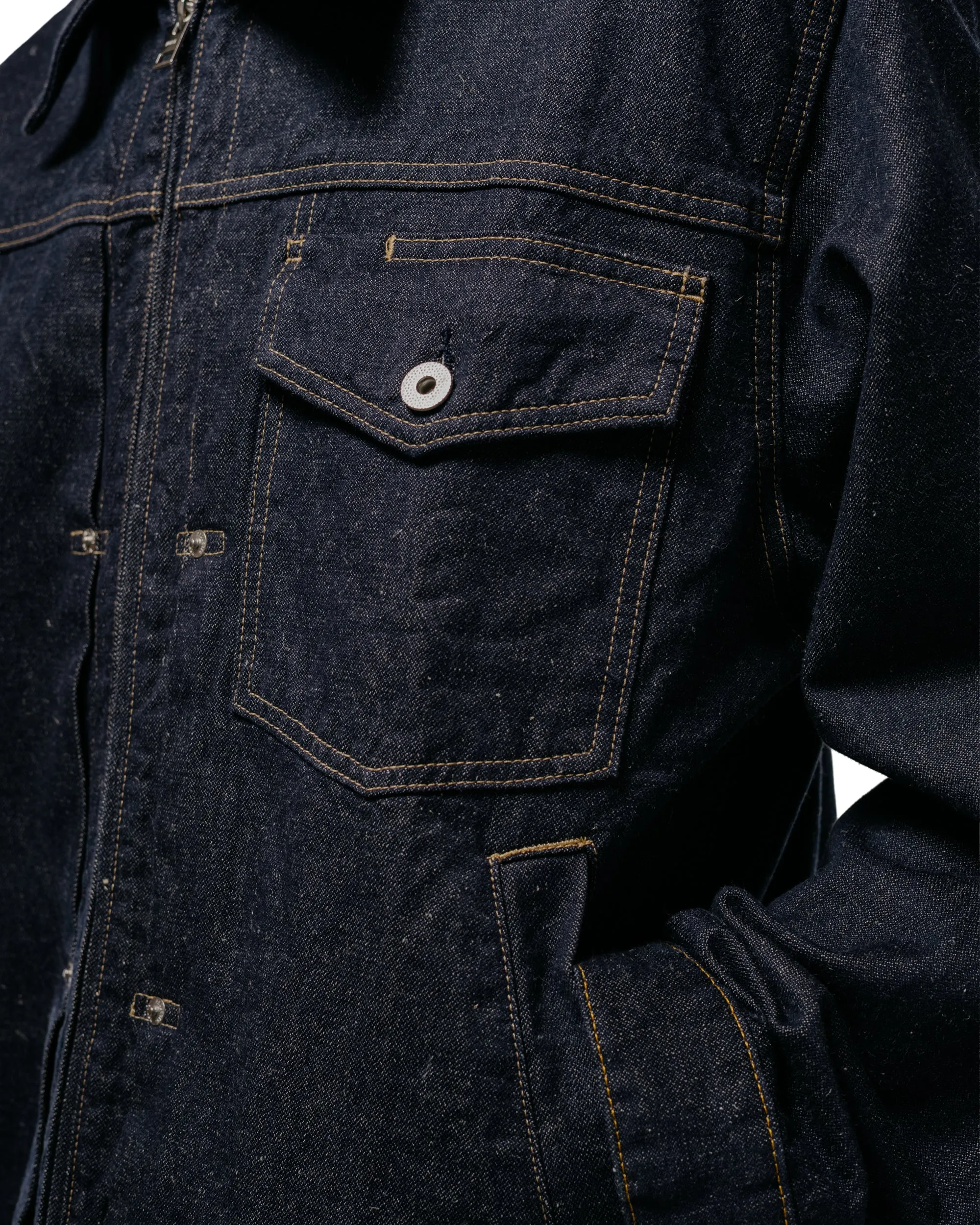 Norse Projects Svendborg Broken Twill Cotton Linen Denim Jacket Indigo sold by Lost & Found product image thumbnail 3