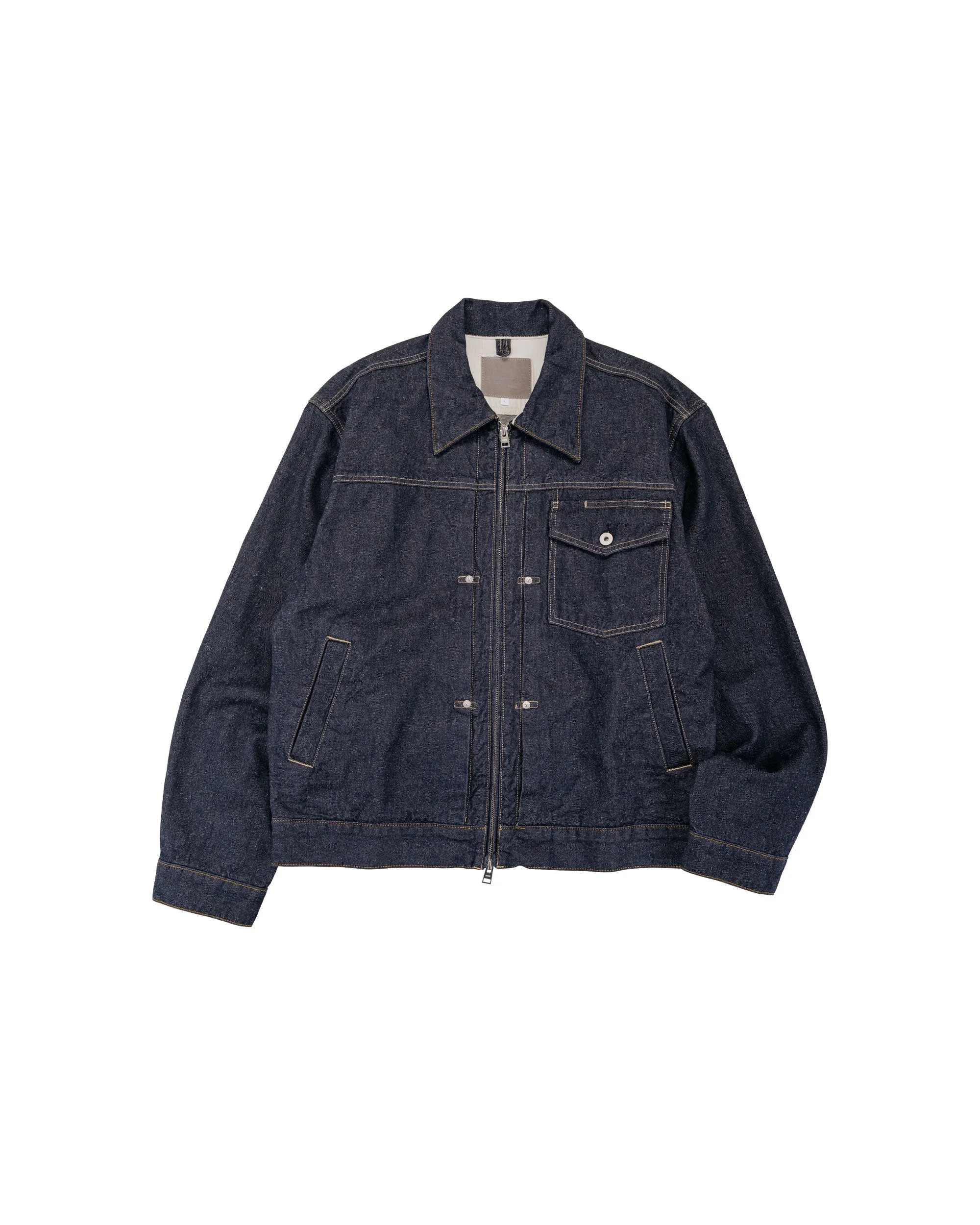 Norse Projects Svendborg Broken Twill Cotton Linen Denim Jacket Indigo sold by Lost & Found