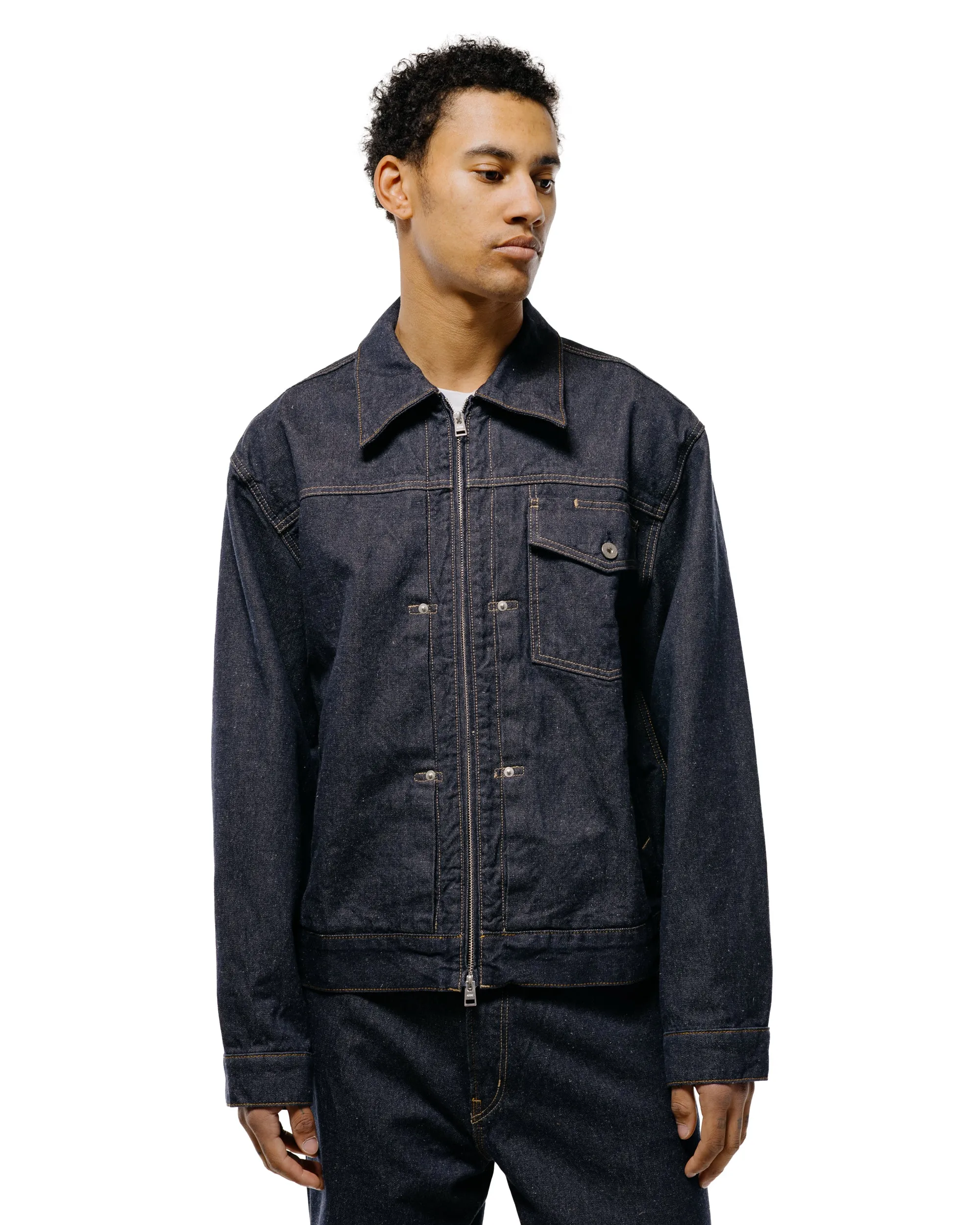 Norse Projects Svendborg Broken Twill Cotton Linen Denim Jacket Indigo sold by Lost & Found product image thumbnail 2