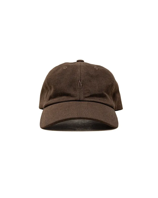 Norse Projects Cotton Wool Herringbone Twill 6-Panel Cap Delicioso Brown made by Lost & Found