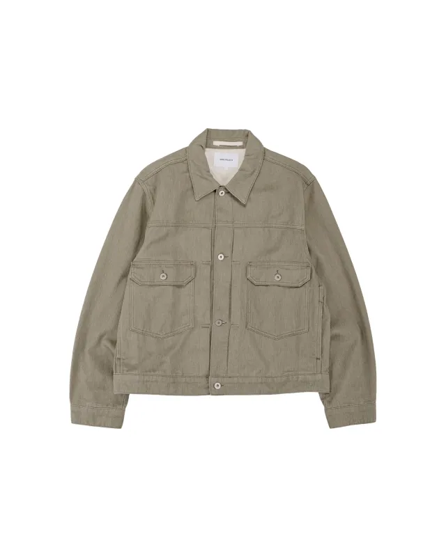 Norse Projects Storadal Resist Dyed Twill Type II Jacket Vetiver made by Norse Projects