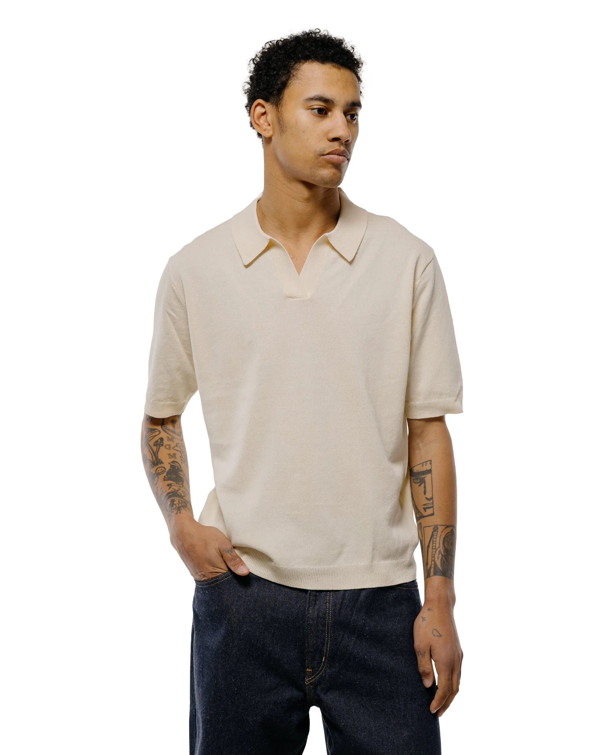 Norse Projects Anholt Cotton Paper Polo Natural Ecru sold by Lost & Found product image thumbnail 2