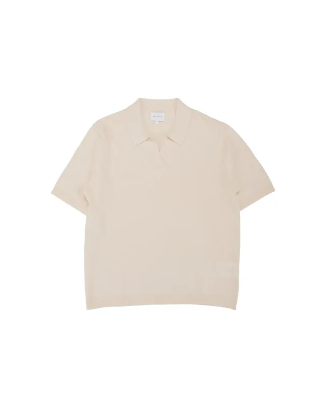 Norse Projects Anholt Cotton Paper Polo Natural Ecru made by Norse Projects