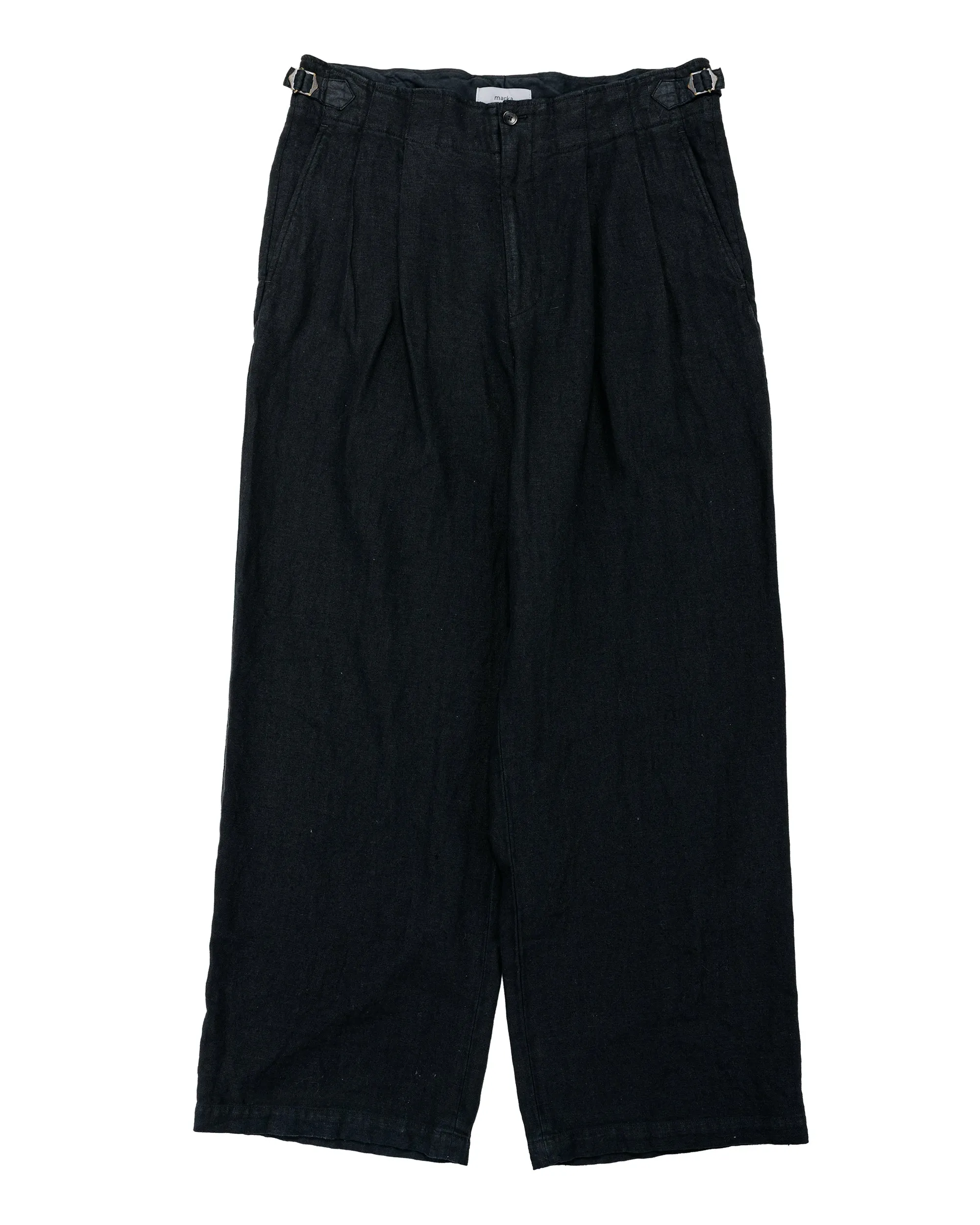 marka Military Trousers 18/-Linen Canvas Black sold by Lost & Found