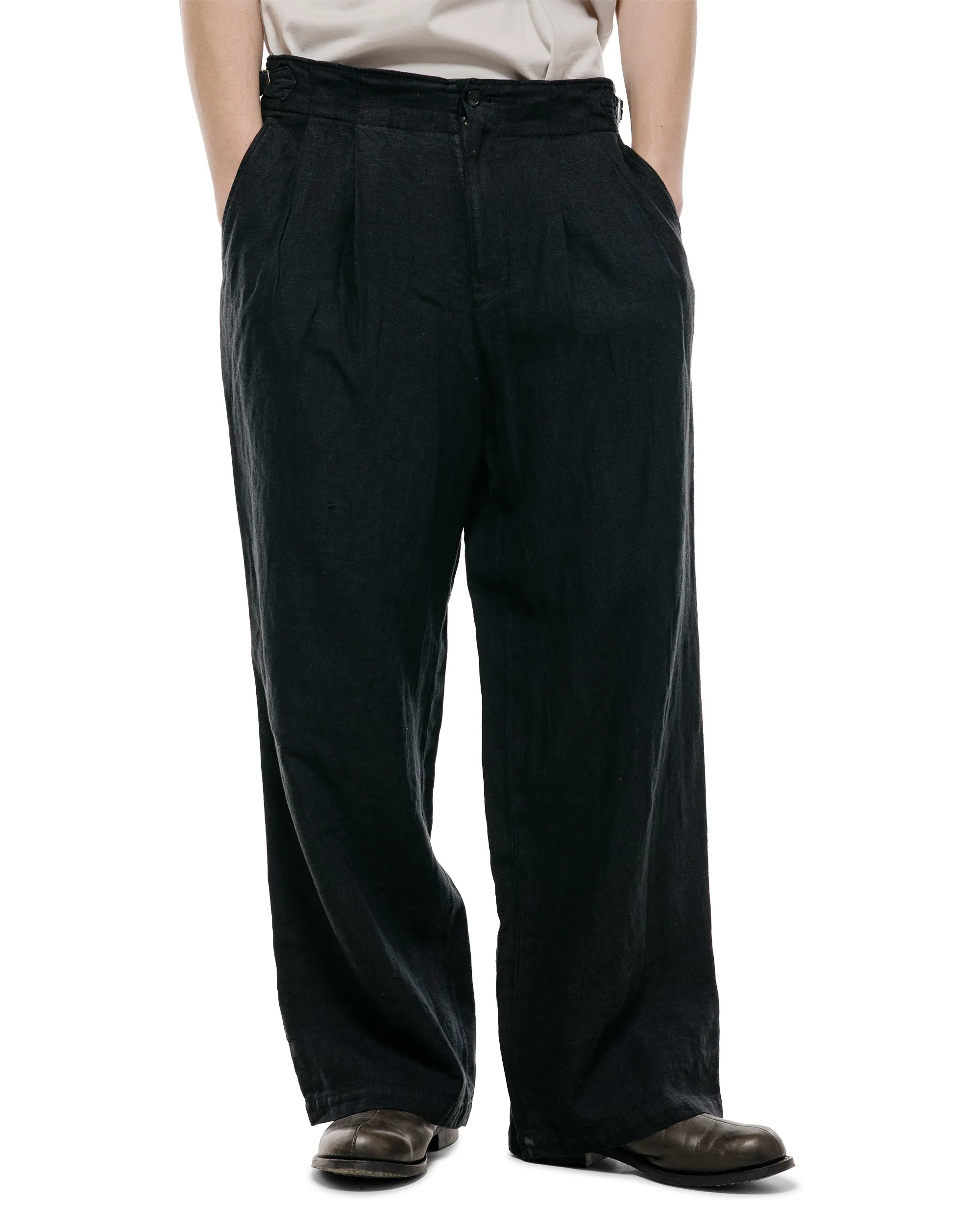 marka Military Trousers 18/-Linen Canvas Black sold by Lost & Found product image thumbnail 2