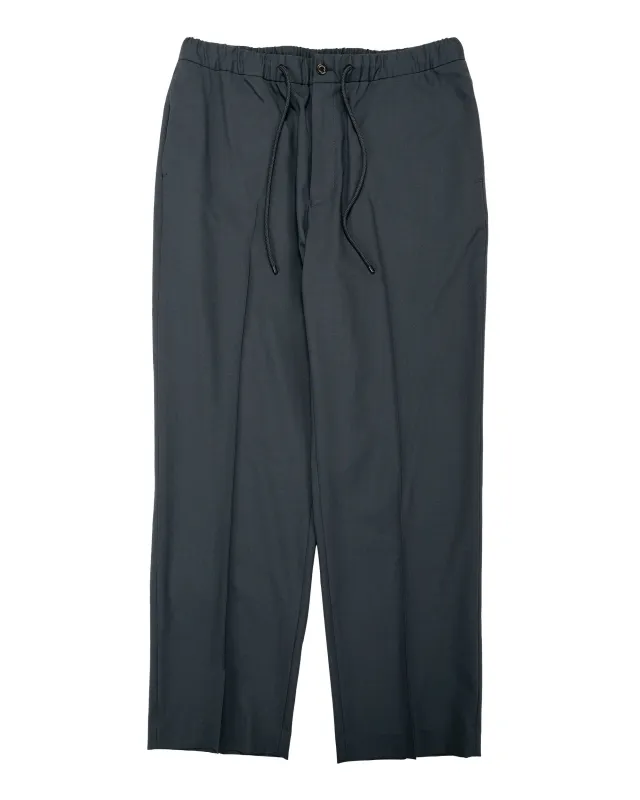 MARKAWARE Flat Tapered Easy Trousers Organic Wool 2/80 Tropical Charcoal made by MARKAWARE