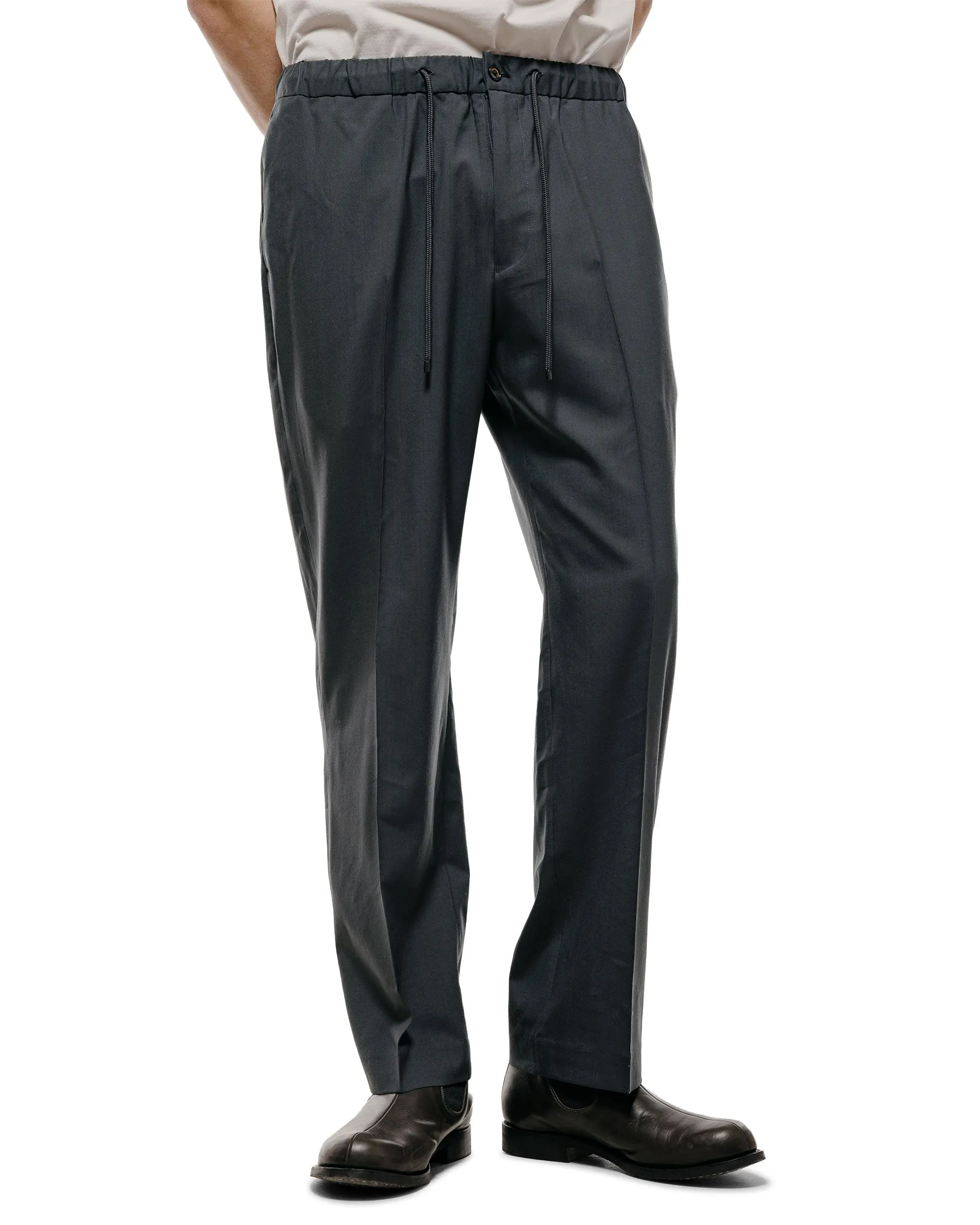 MARKAWARE Flat Tapered Easy Trousers Organic Wool 2/80 Tropical Charcoal sold by Lost & Found product image thumbnail 2