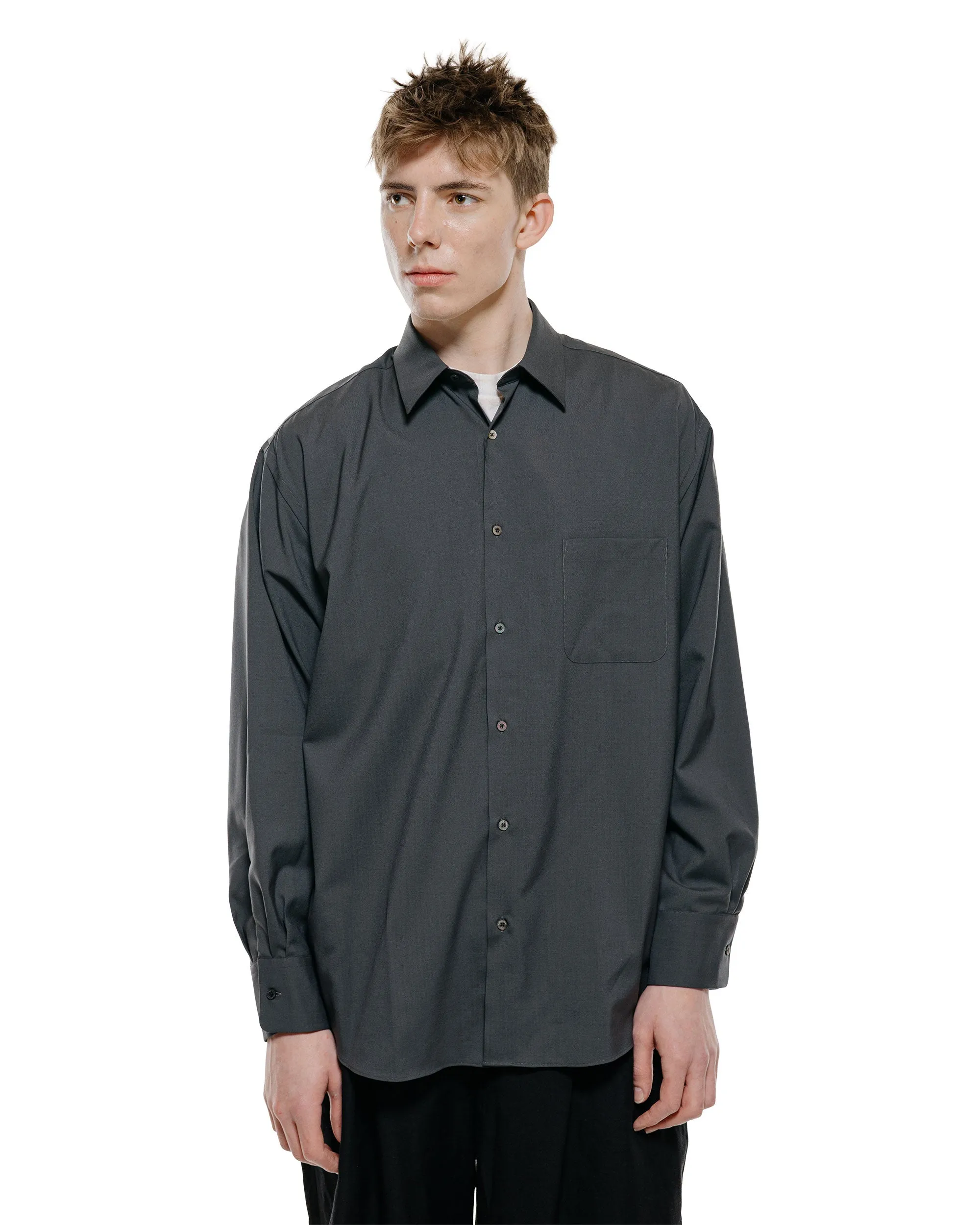 MARKAWARE Comfort Fit Shirt Organic Wool 2/80 Tropical Charcoal sold by Lost & Found product image thumbnail 2
