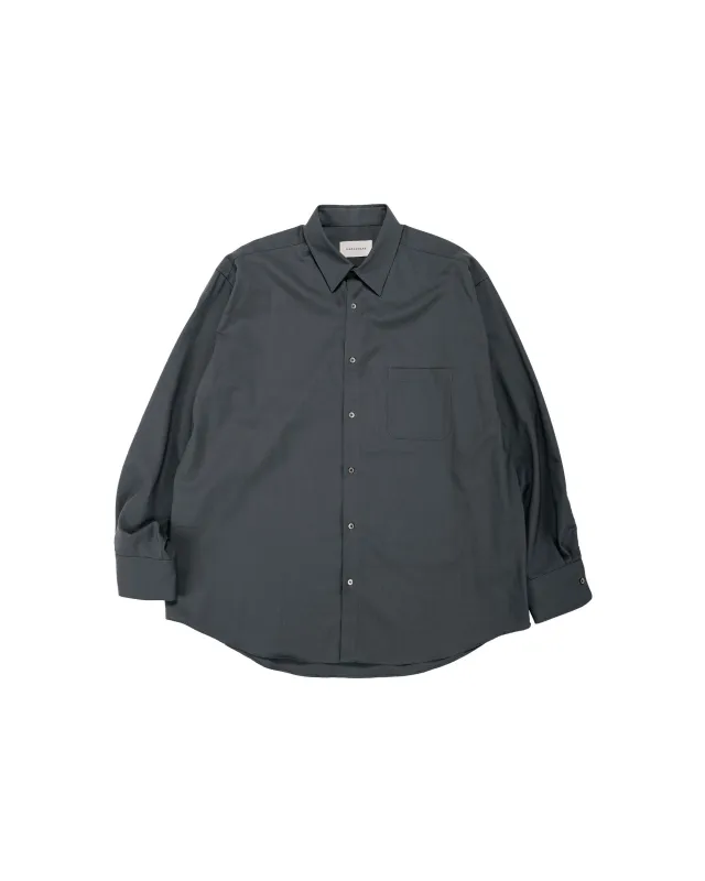 MARKAWARE Comfort Fit Shirt Organic Wool 2/80 Tropical Charcoal made by MARKAWARE