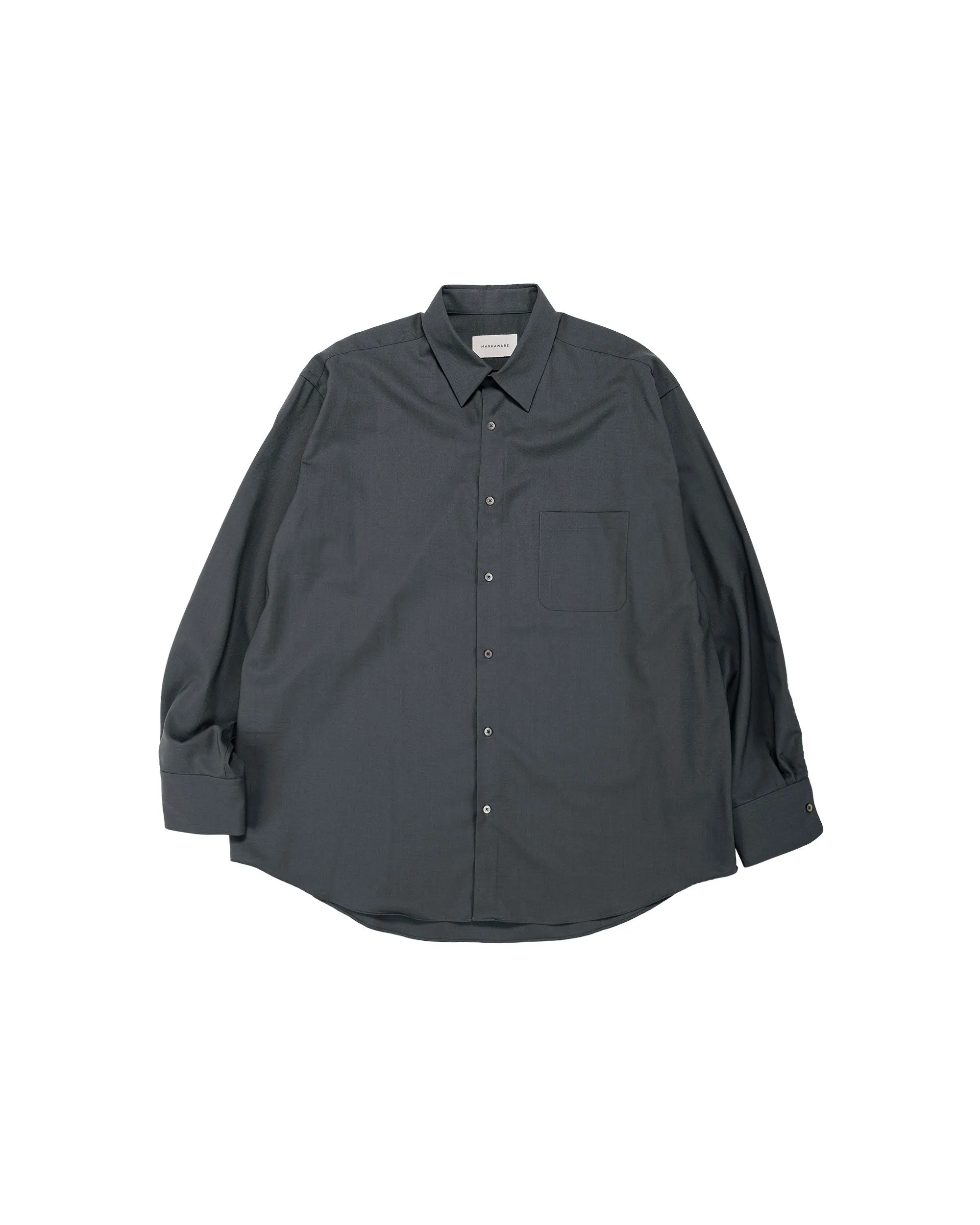 MARKAWARE Comfort Fit Shirt Organic Wool 2/80 Tropical Charcoal sold by Lost & Found