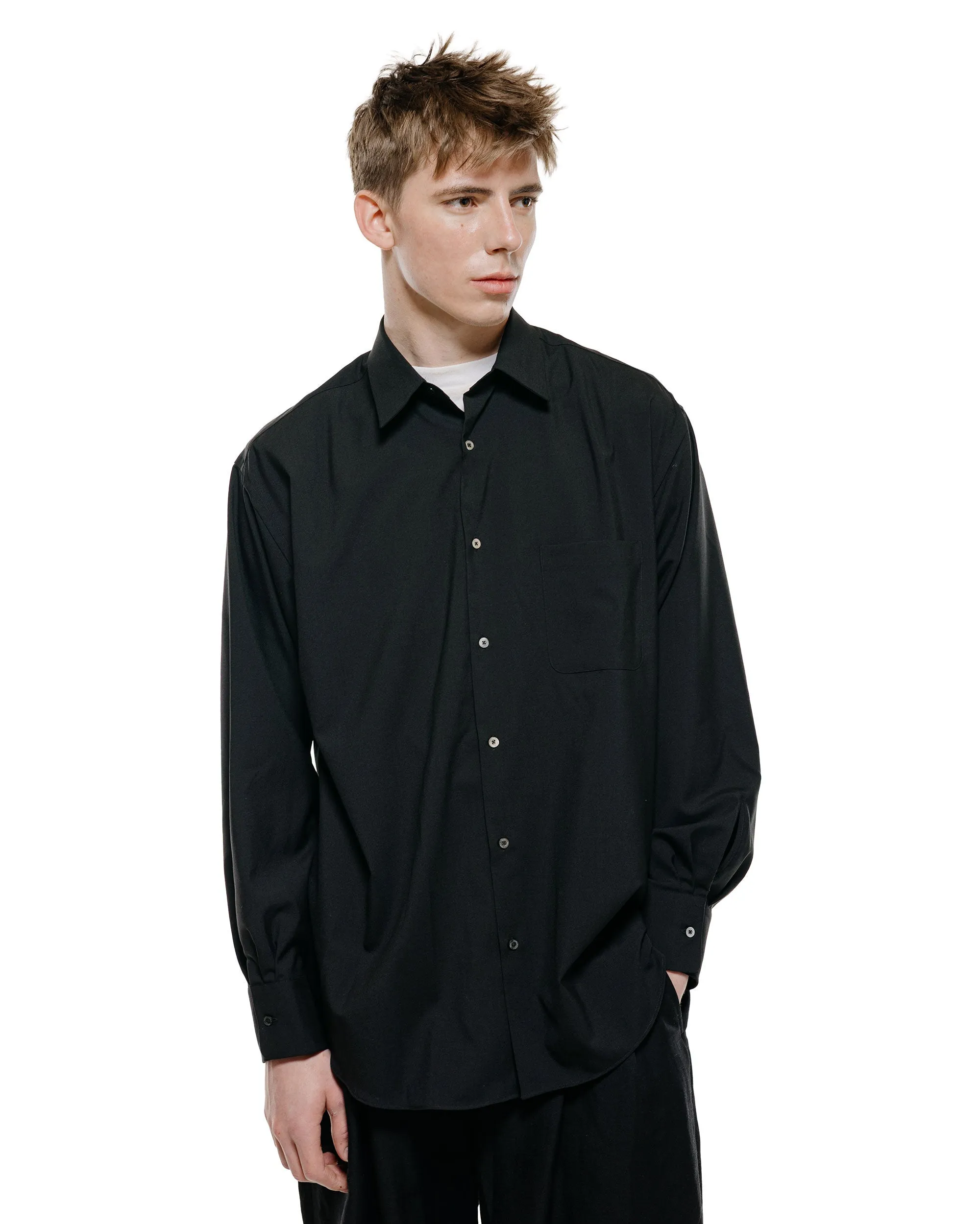 MARKAWARE Comfort Fit Shirt Organic Wool 2/80 Tropical Black sold by Lost & Found product image thumbnail 2
