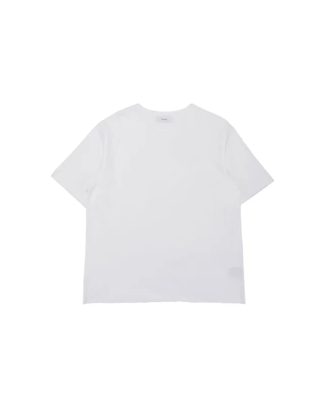 marka Narrow Piping Tee 40/2 Organic Cotton Knit White made by MARKAWARE