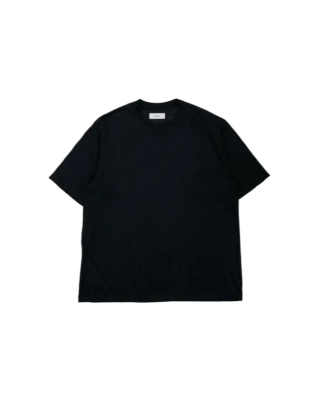 marka Crew Neck Tee Super120s Washable Wool Jersey Black made by MARKAWARE