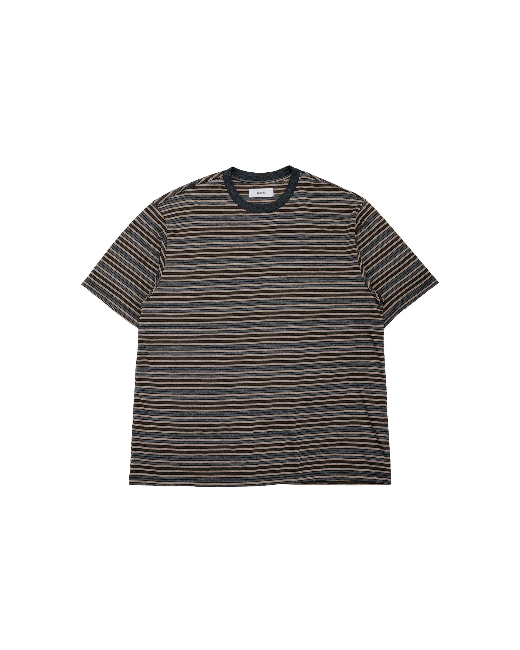 marka Crew Neck Tee Super120s Washable Wool Jersey Beige Border sold by Lost & Found