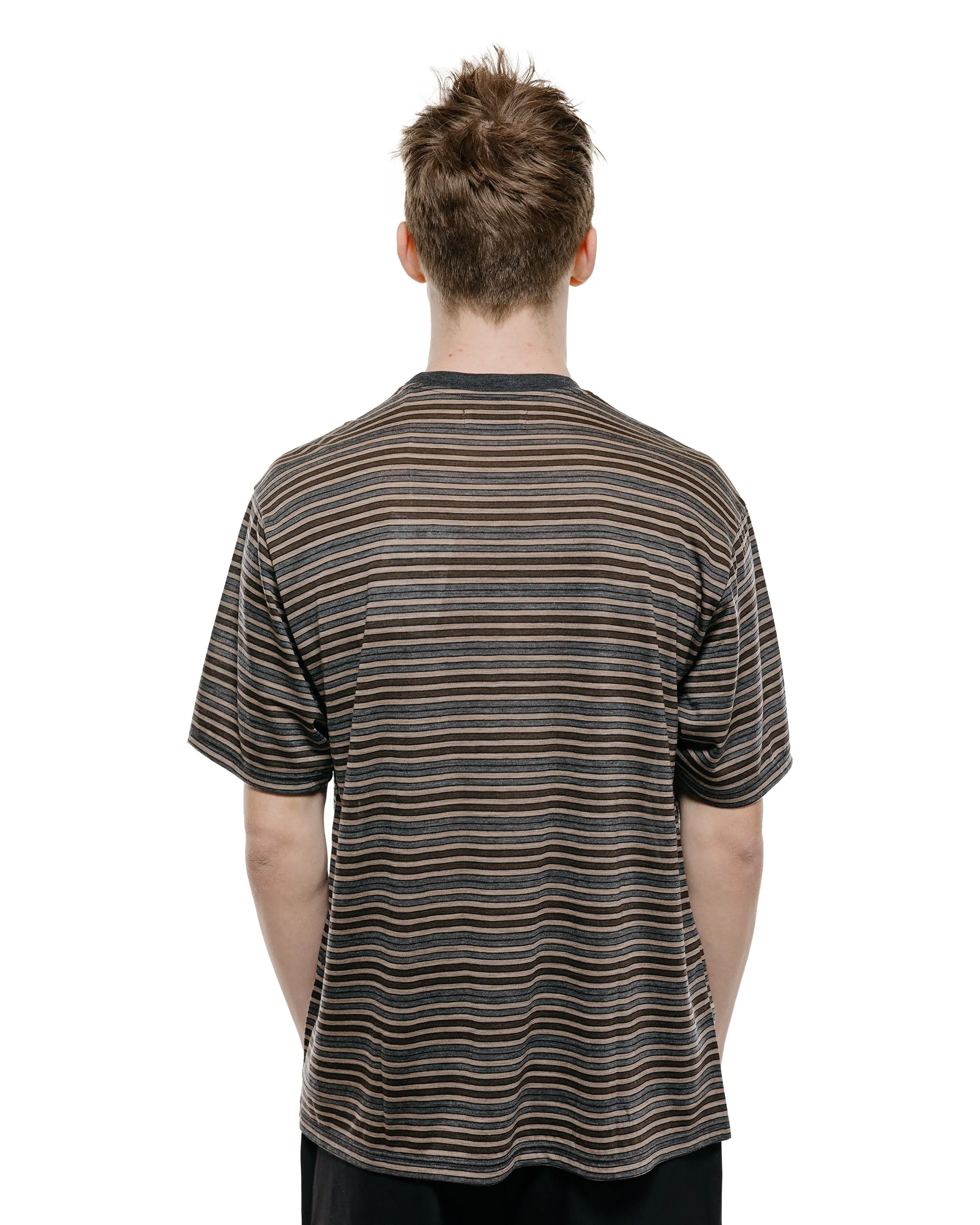 marka Crew Neck Tee Super120s Washable Wool Jersey Beige Border sold by Lost & Found product image thumbnail 3