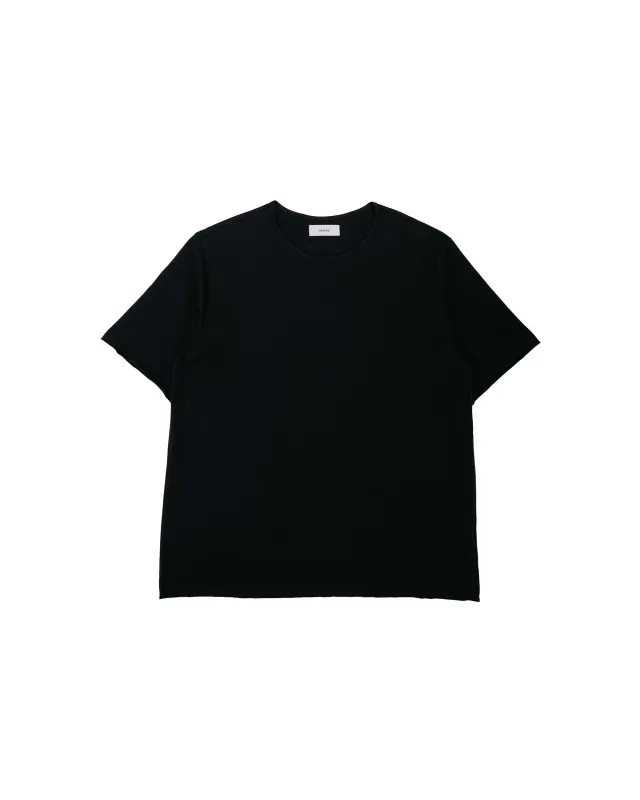 marka Narrow Piping Tee 40/2 Organic Cotton Knit Black made by MARKAWARE