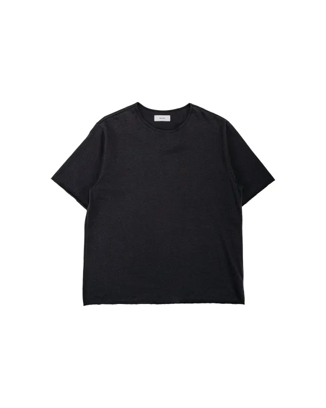 marka Narrow Piping Tee 40/2 Organic Cotton Knit Heather Black made by MARKAWARE