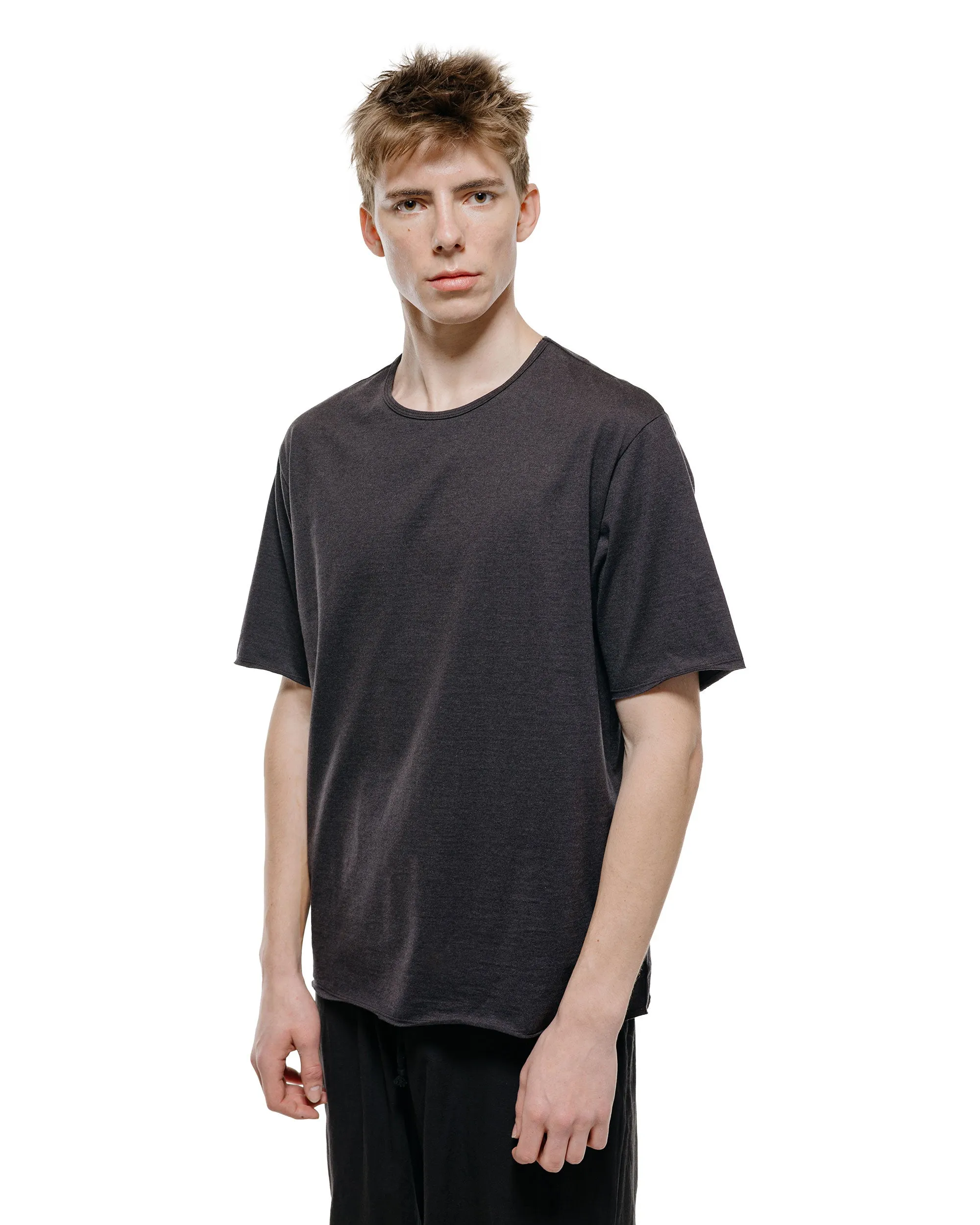 marka Narrow Piping Tee 40/2 Organic Cotton Knit Heather Black sold by Lost & Found product image thumbnail 2