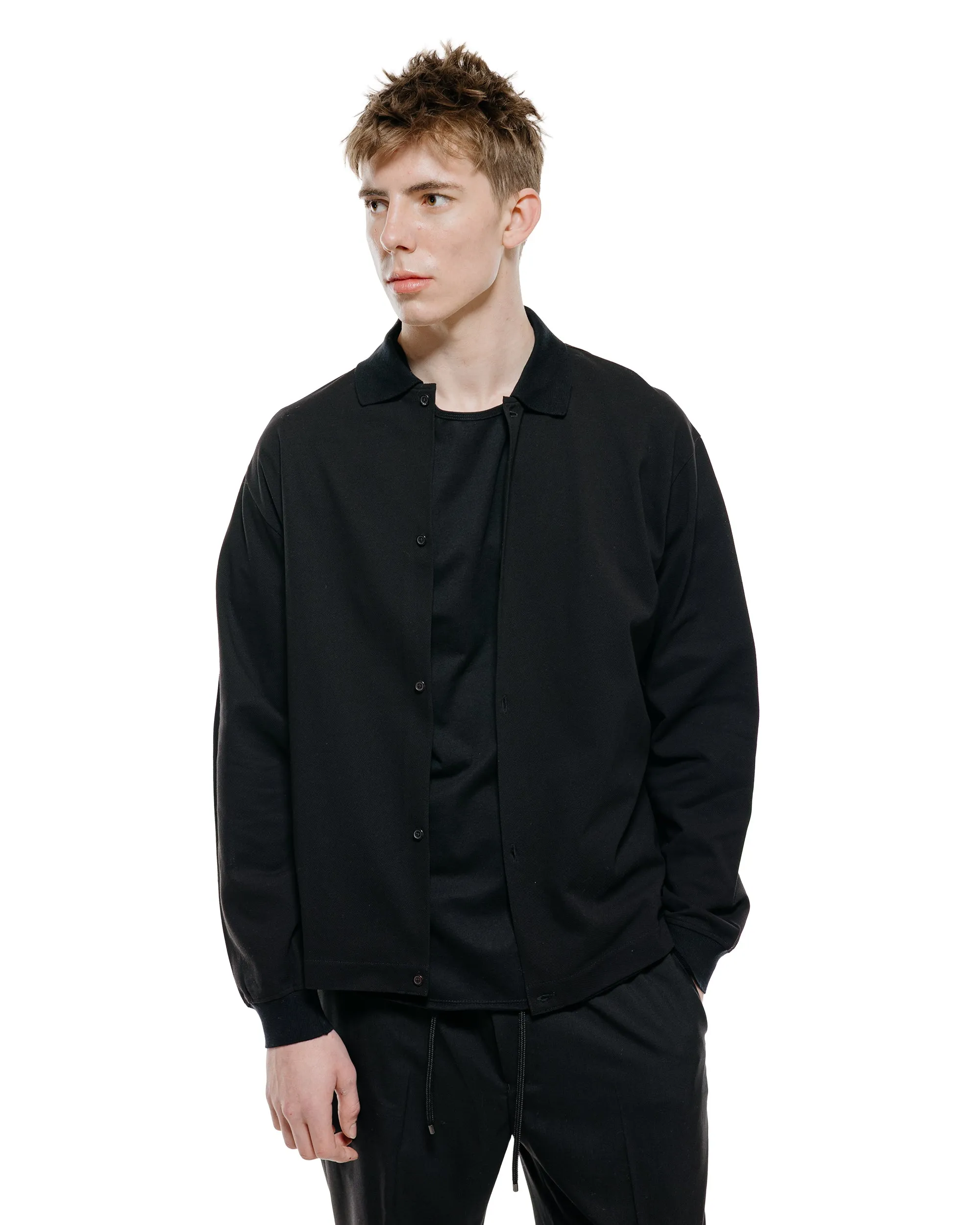 marka Shirt Cardigan Cotton High Twisted Pique Black sold by Lost & Found product image thumbnail 2