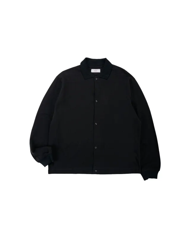 marka Shirt Cardigan Cotton High Twisted Pique Black made by MARKAWARE