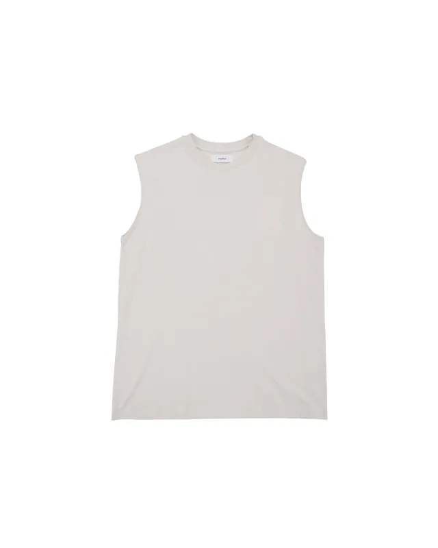 marka Sleeveless Tee 40/2 Organic Cotton Knit L. Beige made by MARKAWARE