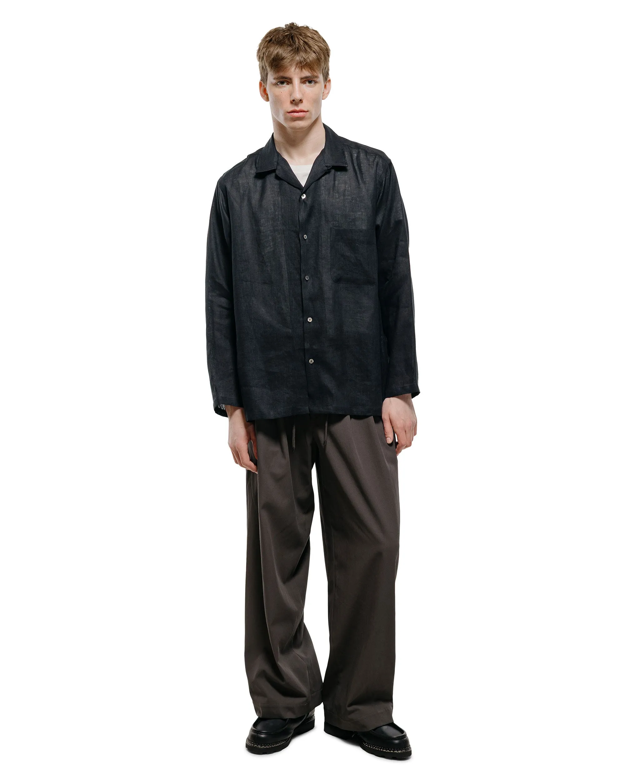 MARKAWARE Triple Pleated Easy Trousers Organic Cotton Voile Yarn Twill Charcoal sold by Lost & Found product image thumbnail 5