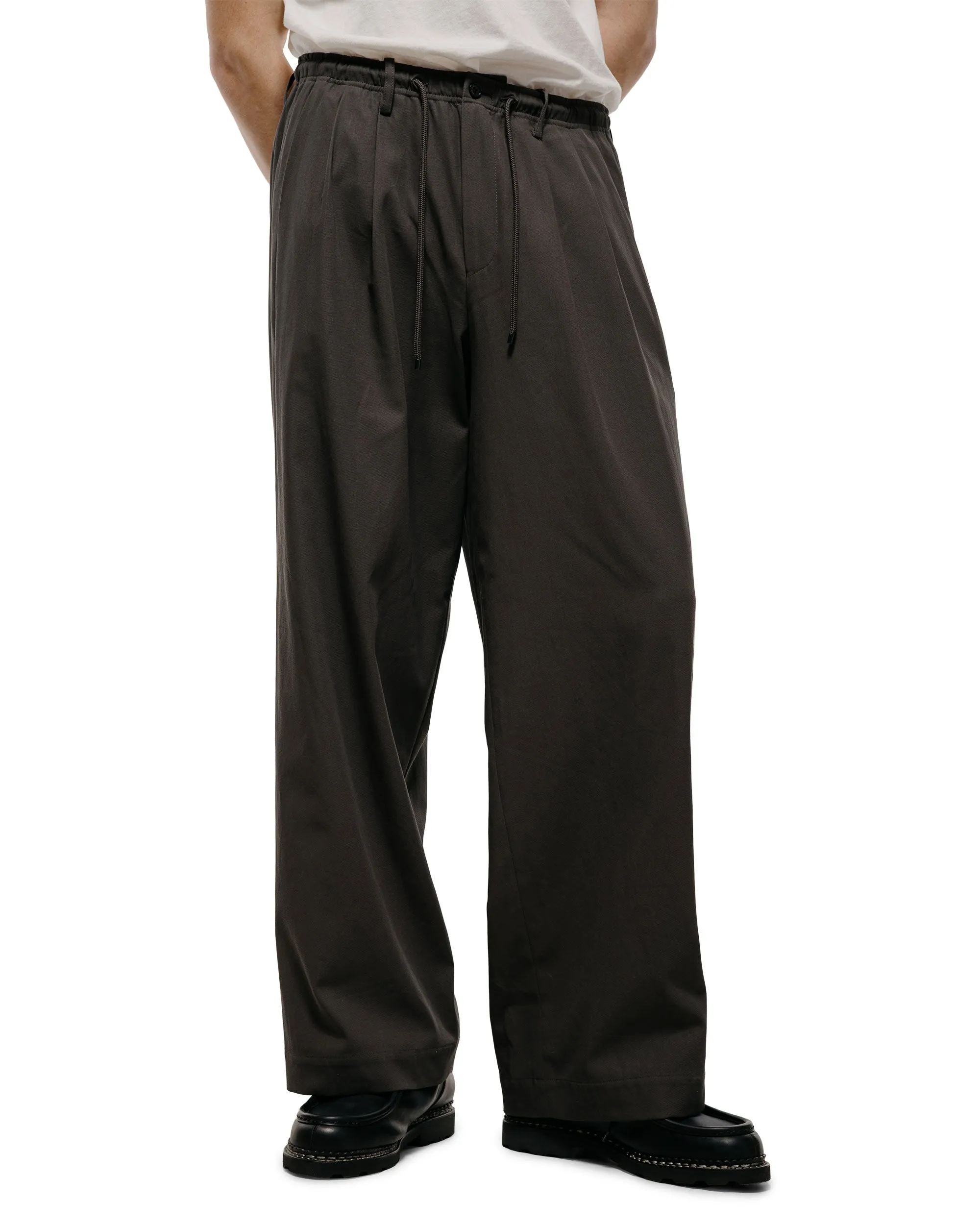 MARKAWARE Triple Pleated Easy Trousers Organic Cotton Voile Yarn Twill Charcoal sold by Lost & Found product image thumbnail 2