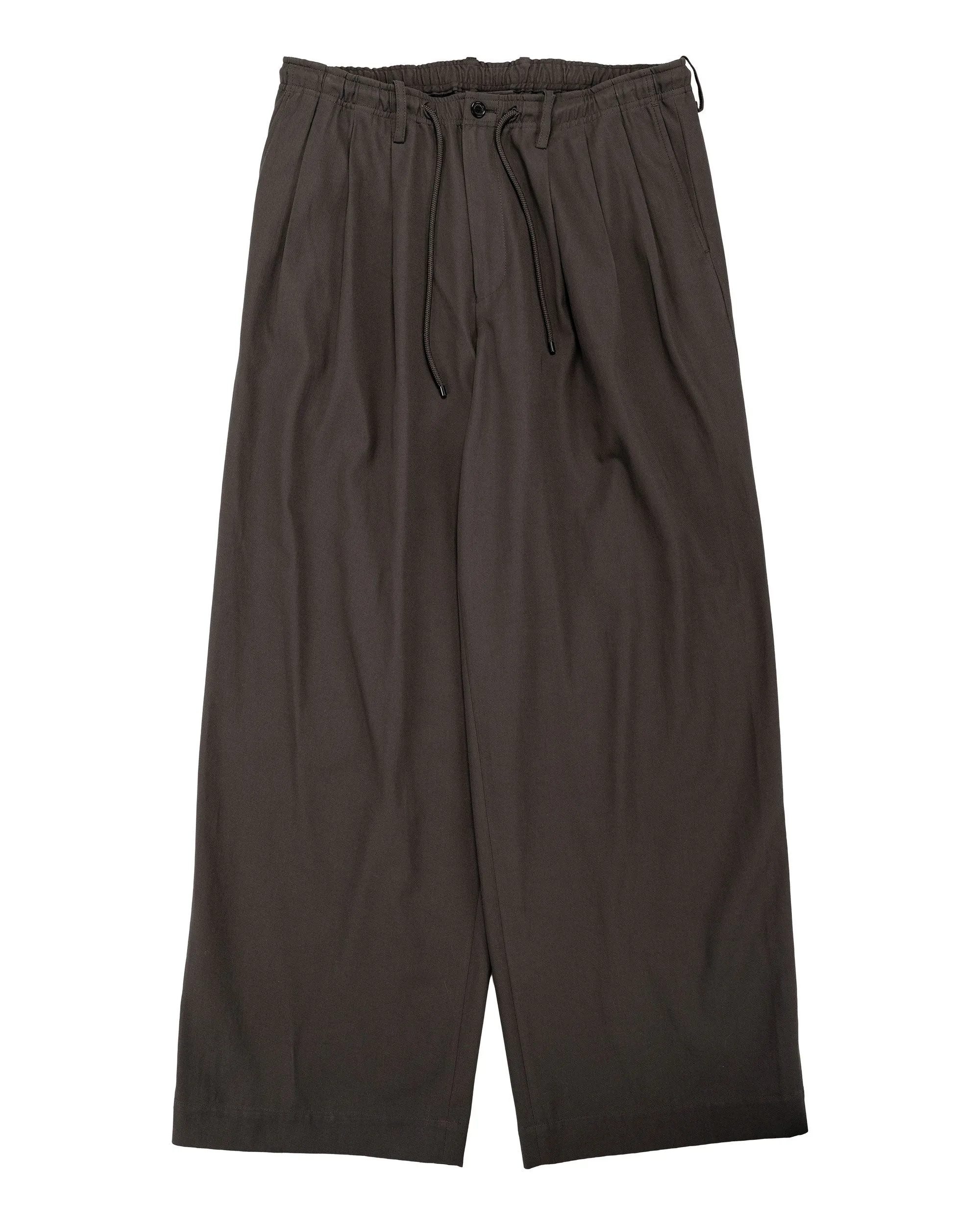 MARKAWARE Triple Pleated Easy Trousers Organic Cotton Voile Yarn Twill Charcoal sold by Lost & Found