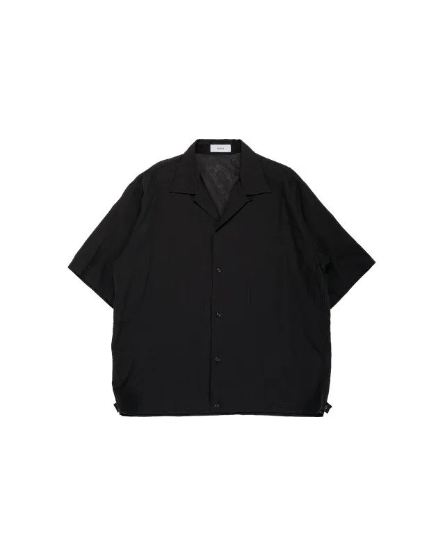 marka Open Collar S/S Shirt High Twisted Dobby Cloth Black made by MARKAWARE
