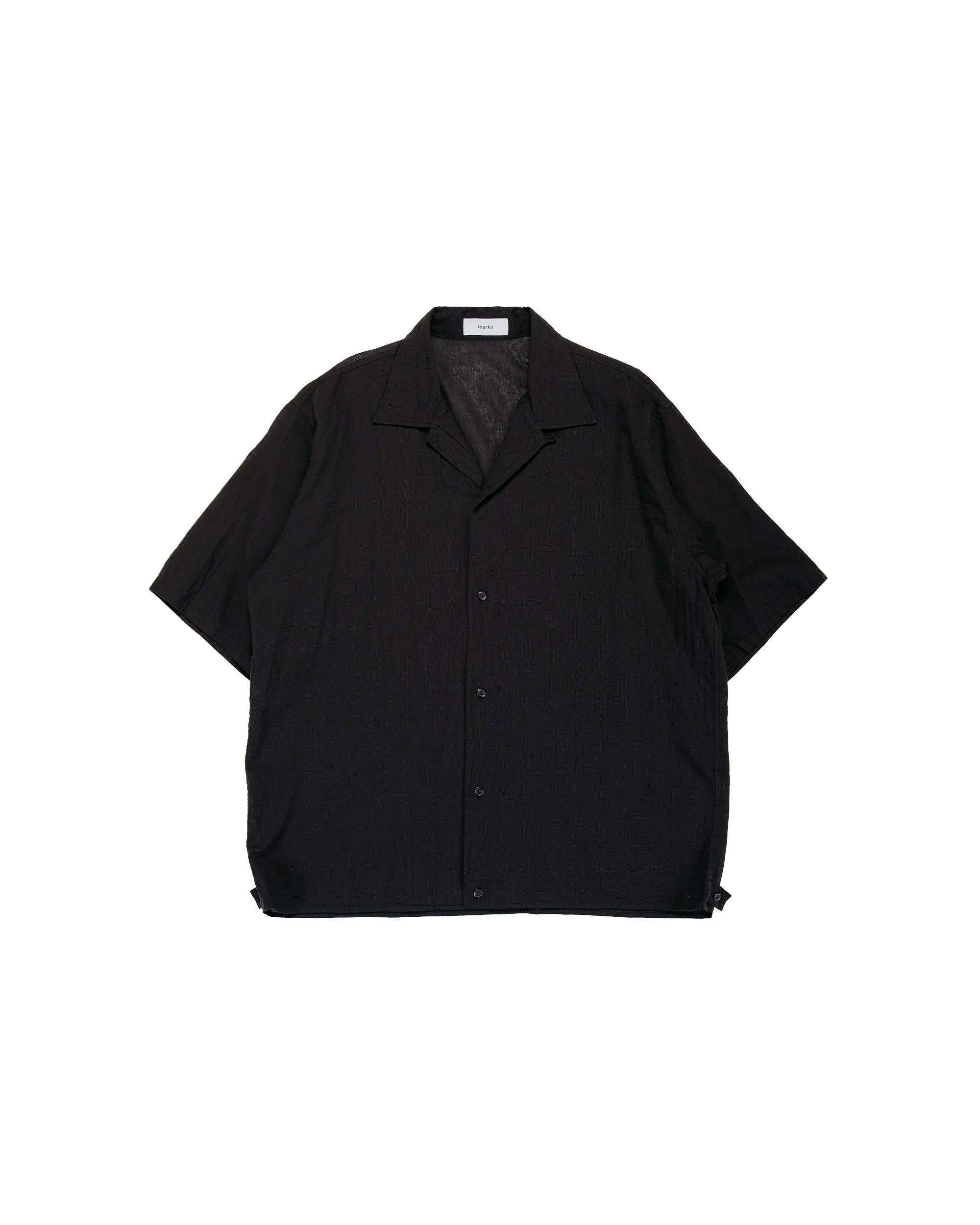 marka Open Collar S/S Shirt High Twisted Dobby Cloth Black sold by Lost & Found