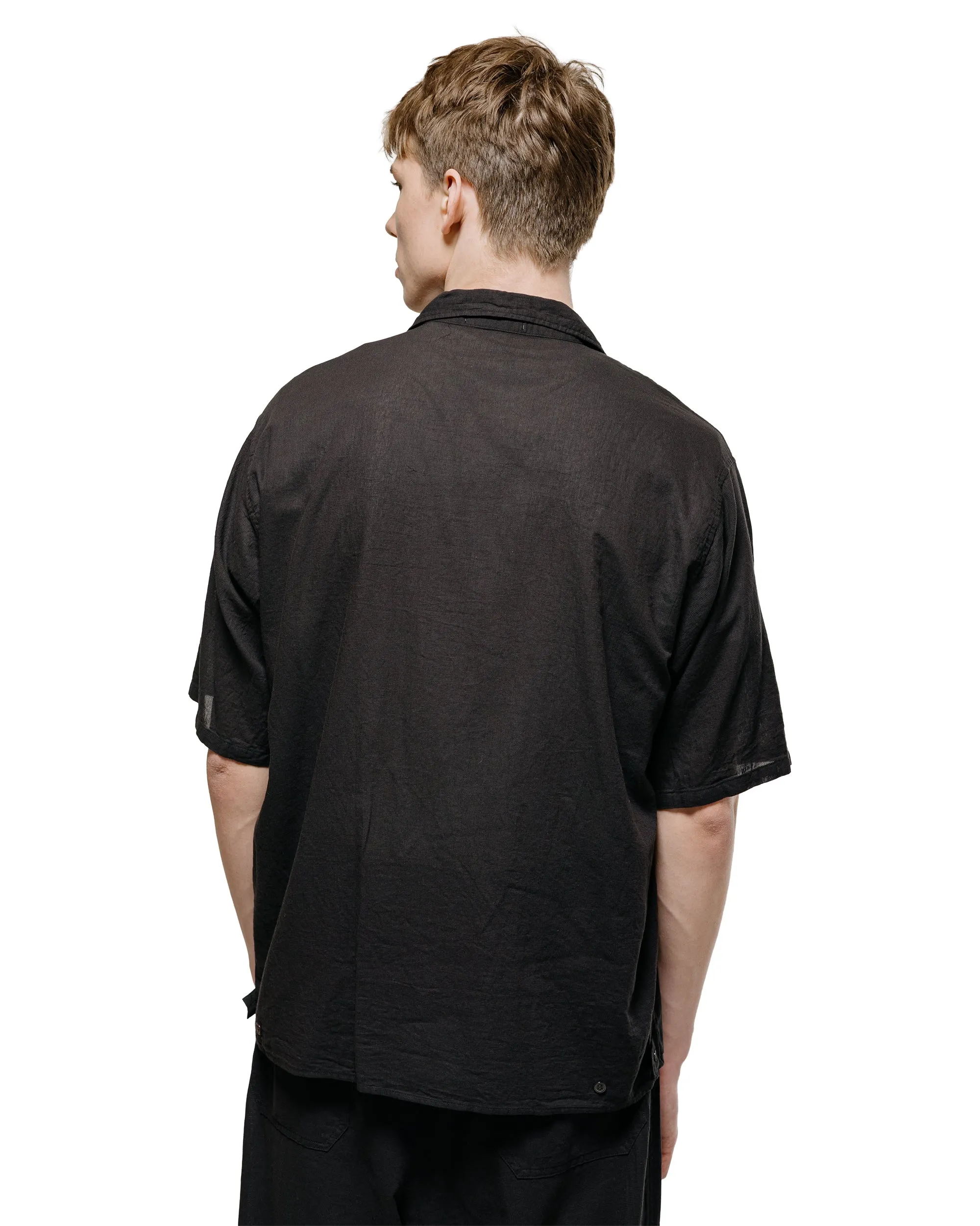 marka Open Collar S/S Shirt High Twisted Dobby Cloth Black sold by Lost & Found product image thumbnail 4